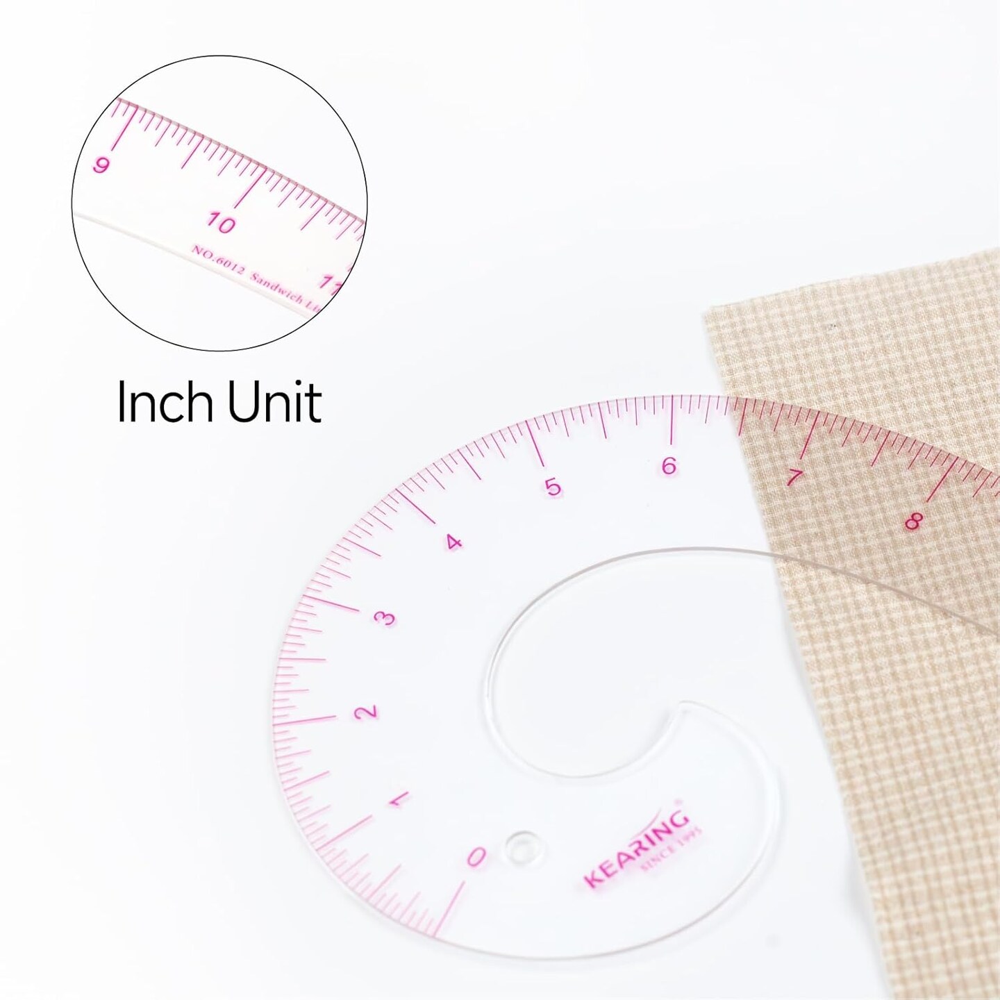 Kearing® 12" Clear Plastic Comma Shaped French Curve Ruler for Pattern Making Sewing and Quilting