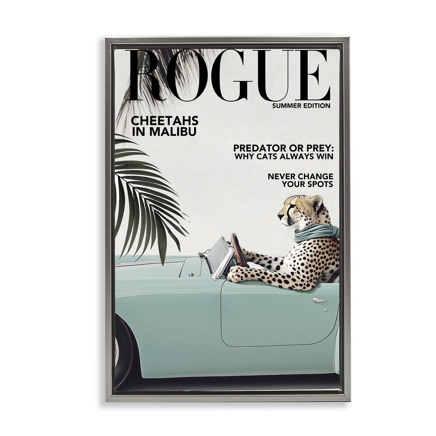 Stupell Industries Rogue Cheetah Magazine Floating Frame By Annabelle Hall