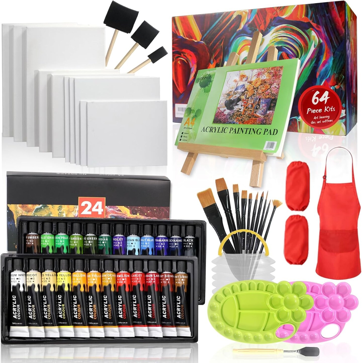 64 Piece Kids Painting Set