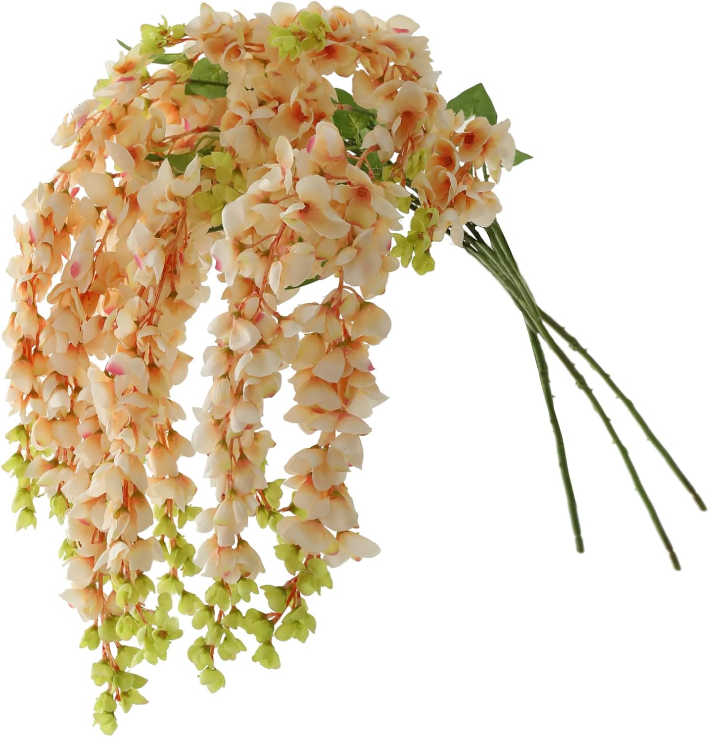 3 Strands 40'' Silk Amber Wisteria Artificial Flowers Garland (Amber)