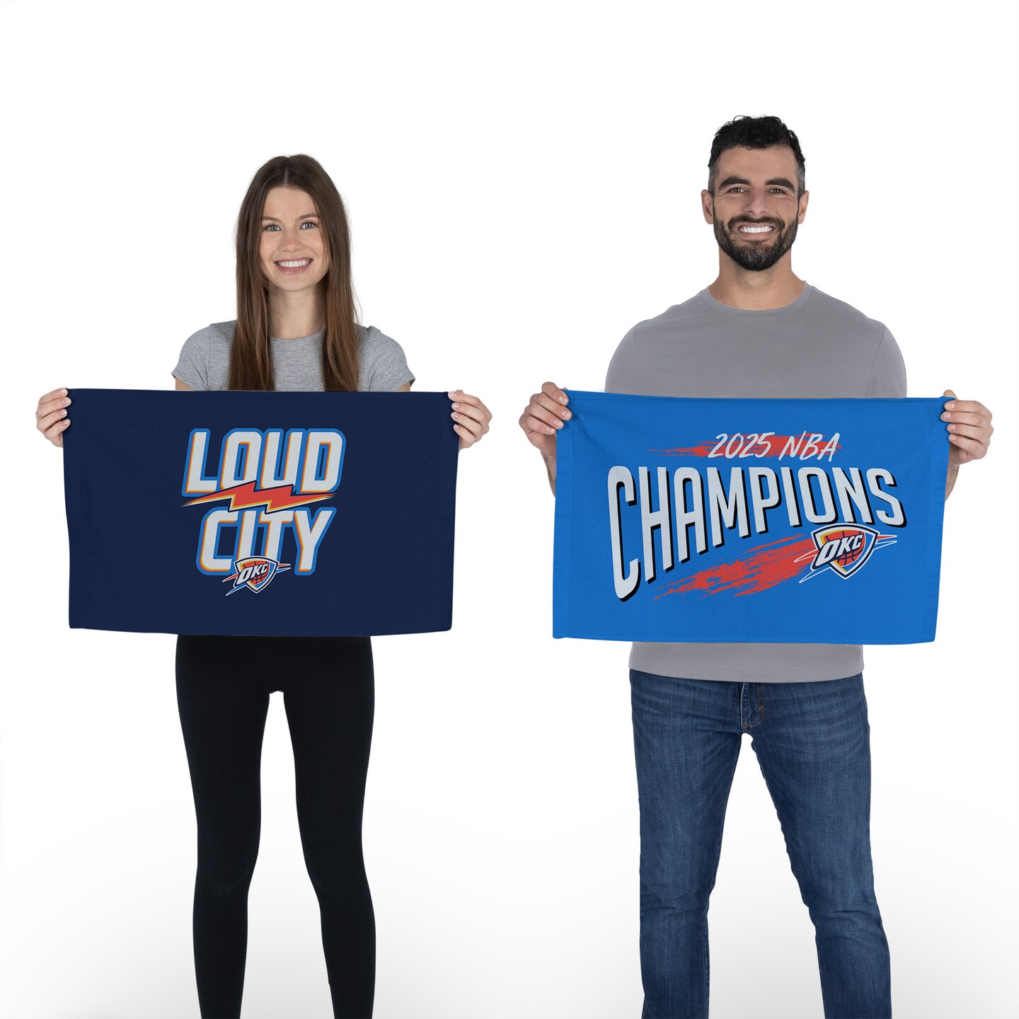 NBA Oklahoma City Thunder 2025 Champions Shot Call 2 Pack Fan Towel 16 x 25 inches