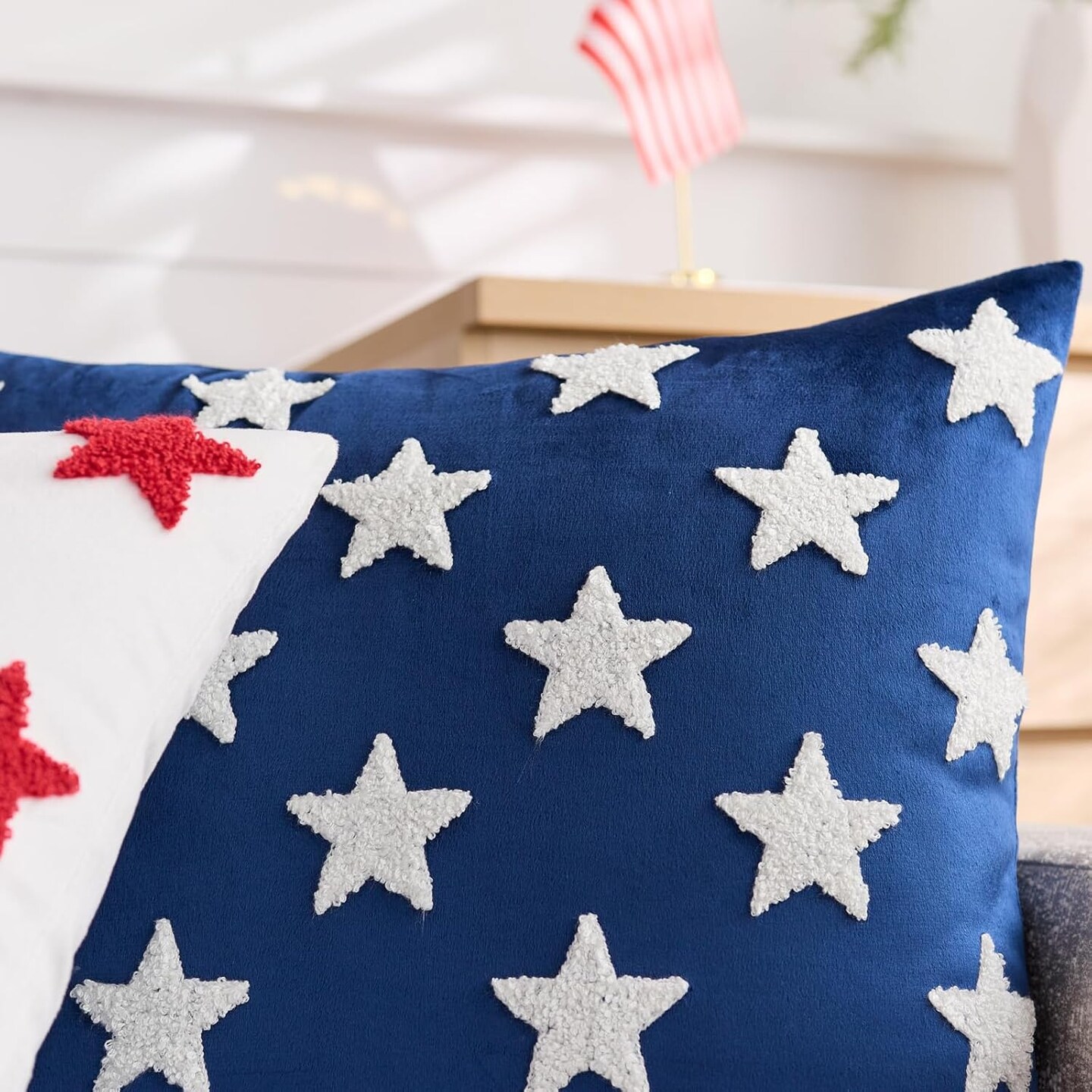 4th of July Throw Pillow Covers 16x16 Inch Set of 2