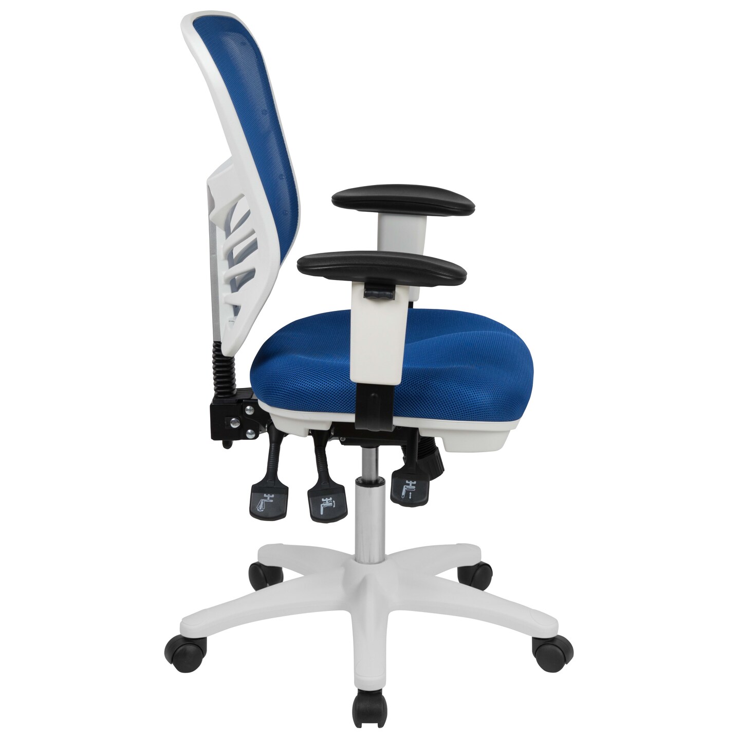 Emma and Oliver Mid-Back Mesh Triple Paddle Swivel Ergonomic Office Chair with Adjustable Arms