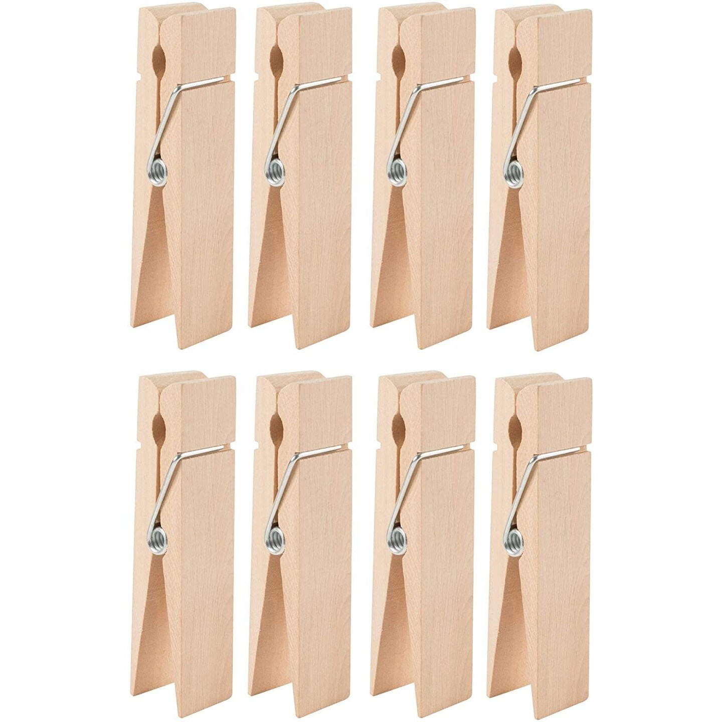 Jumbo Wooden Clothespins for Crafts (6 x 1.38 x 1.2 in, 8-Pack)