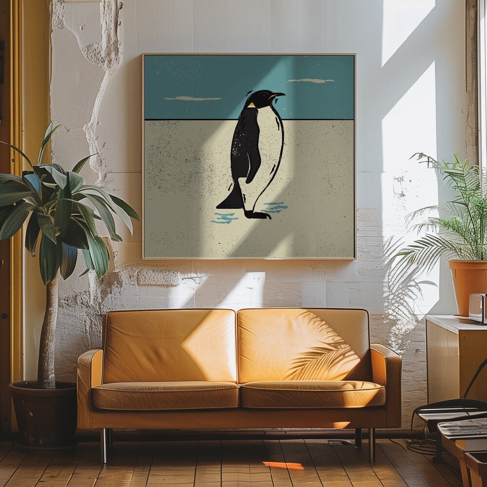 Penguin Square Canvas Art | Modern Home Wall Decor 24x24 Canvas - Corporate Office Art