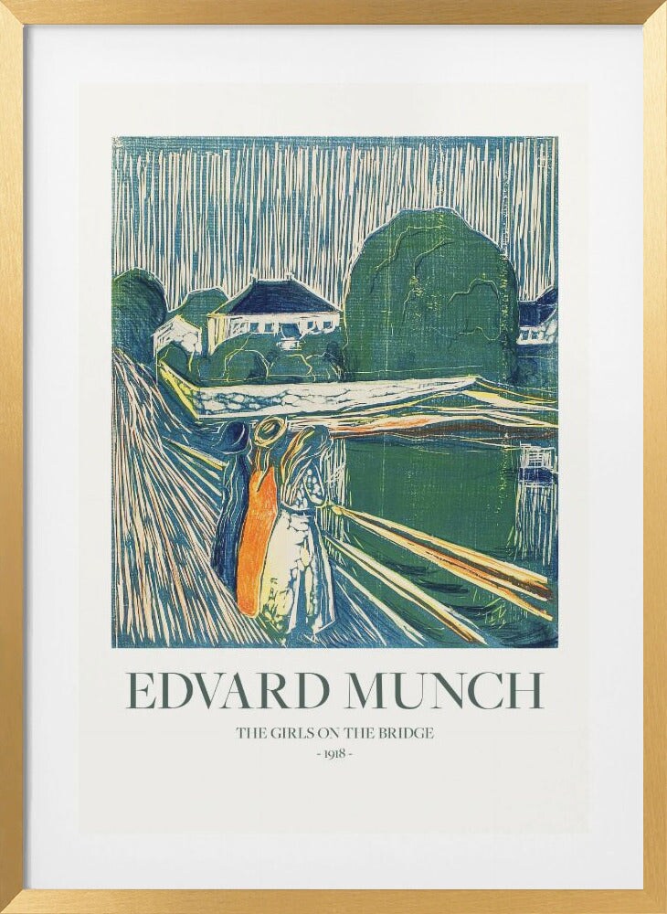 The Girls On The Bridge by Edvard Munch Framed Art