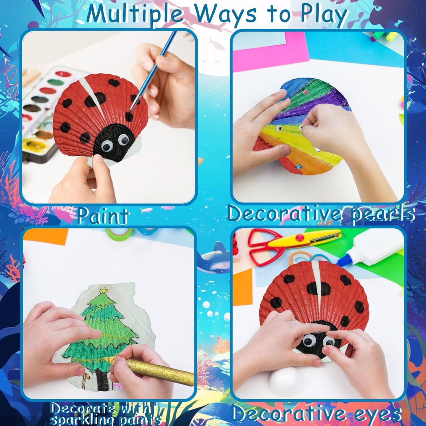 Summer Sea Shell Painting Kit for Kids DIY Painting Present for Girls Boys Easter Art and Craft Kits