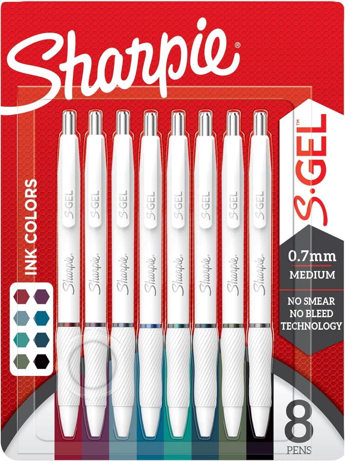 Fashion Barrel Gel Pens, Pearl White Body, Medium (0.7mm) Point