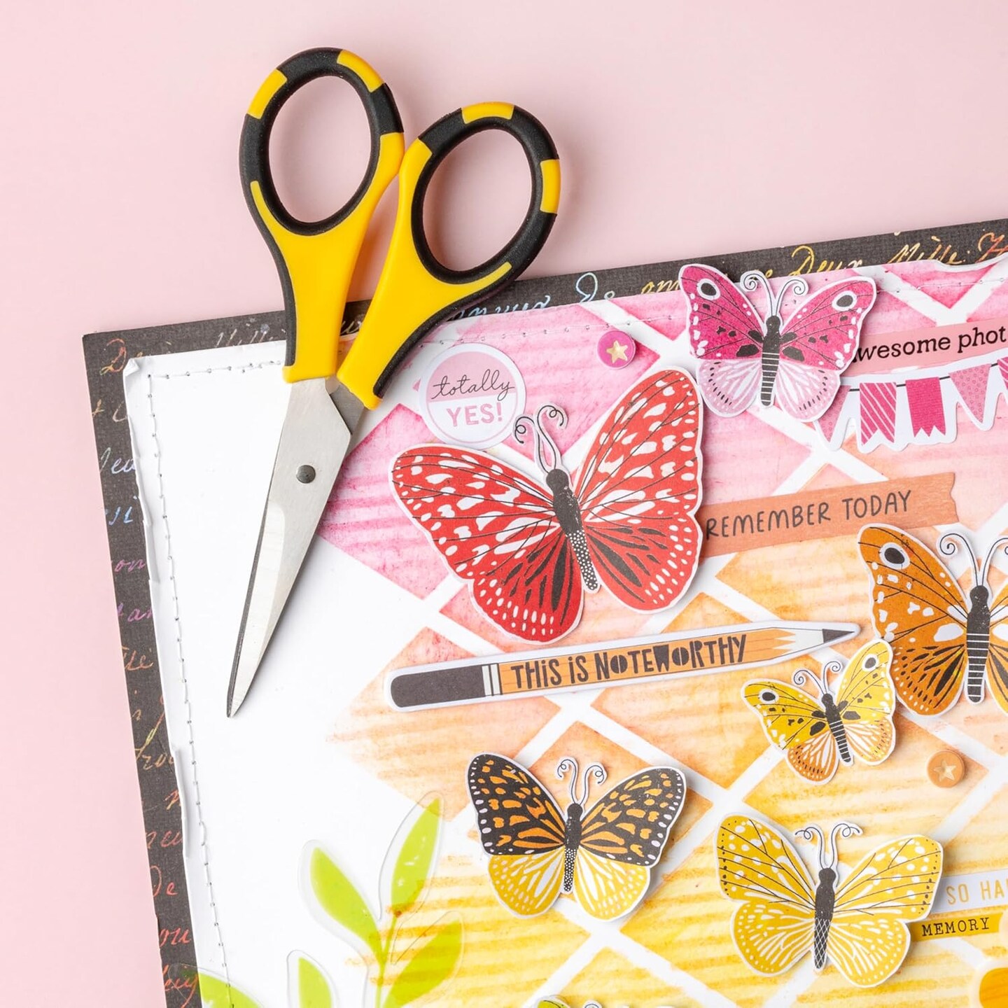 Precision Craft Scissors, Small, Yellow and Black, Package Includes 1 Ergonomic Scissor and 1 Protective Safety Cover, For Cutting, Paper, Herbs, and More