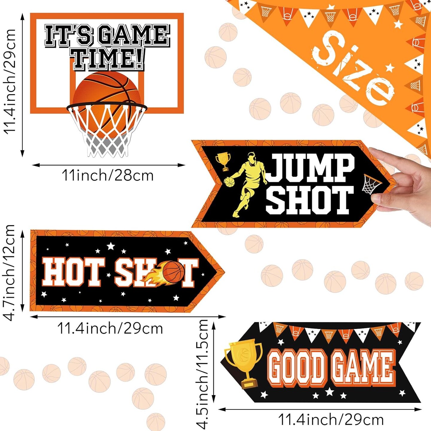 20 Pieces Basketball Party Sign Basketball Themed Party Decoration Supplies Kids Teenagers Boys B-Day Photo Prop