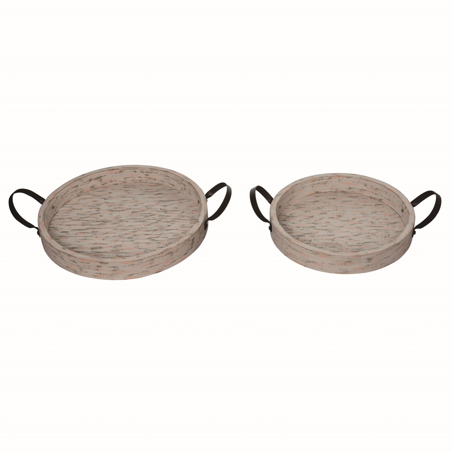 Transpac Wood 19.25 in. Sand Christmas Serving Trays Set of 2