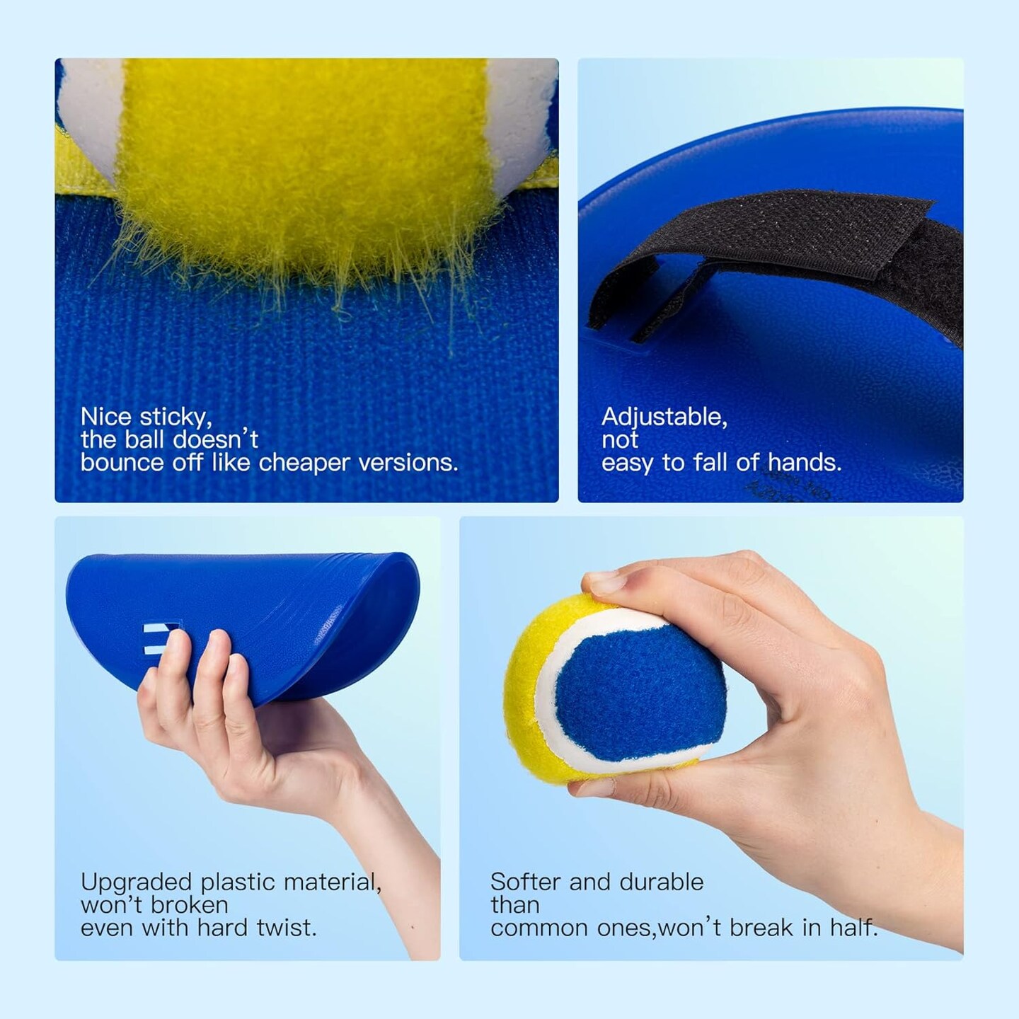 Upgraded Toss and Catch Ball Game Set - Indoor and Outdoor Games for Kids 3-12, Beach Sand Pool Water Toy Includes 2 Paddles 2 Sticky Balls, Great Birthday Easter Gifts for Boys Girls