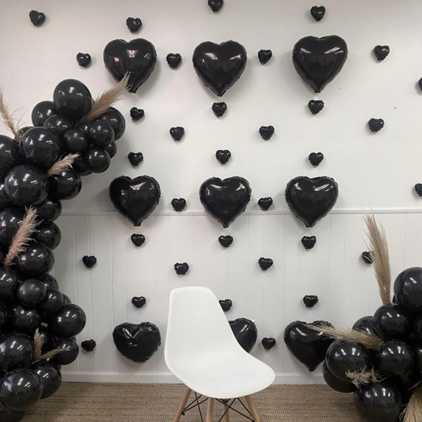 Black Heart Balloons, Heart Shaped Ballons, 20 Pcs 5/10/18 inch Different Sizes Black Foil Love Balloons for Valentine&#x27;s Day Decorations Wedding Engagement Bridal Showers Anniversary Celebrations