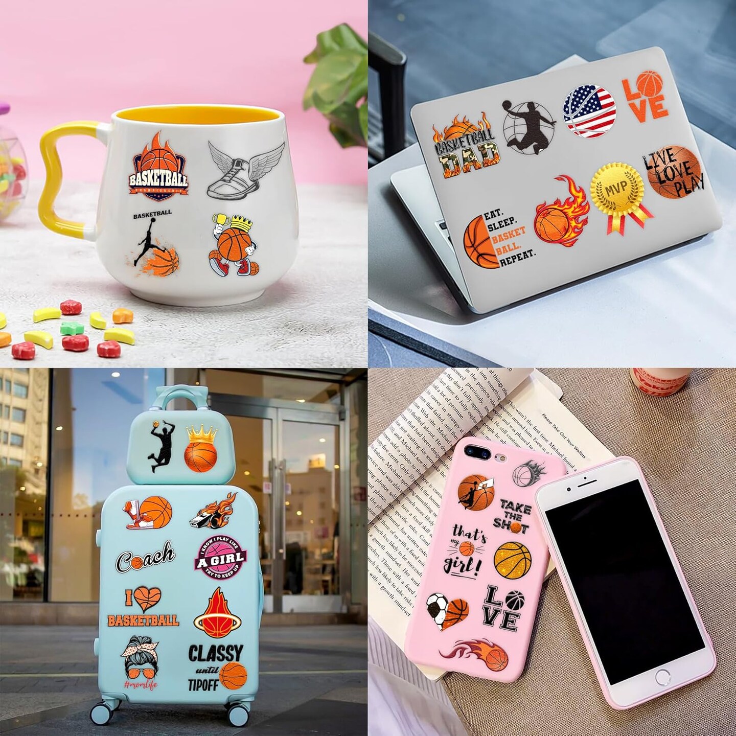 Pre-Cut Basketball Temporary Tattoos - Olympic MVP Sports Game NBA-Themed Stickers for Kids&#x27; Birthday Party Supplies, Decorations, Favors, and Prizes