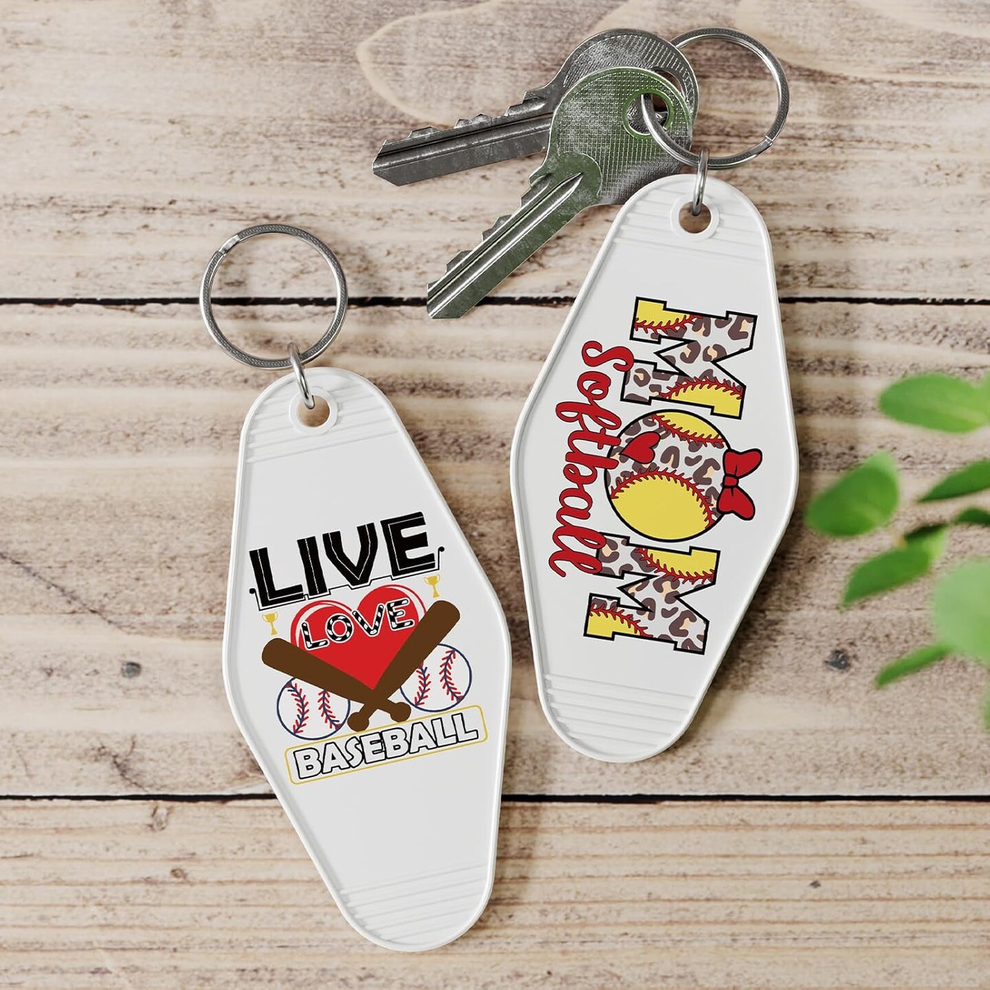 Keychain UV DTF Wraps Stickers - 8 Sheets Baseball Enthusiast Uvdtf Wrap Decals for Blank Keychain Decoration, Share Love Baseball Waterproof Transfer Stickers DIY Motel Keychain Craft Creative Decor