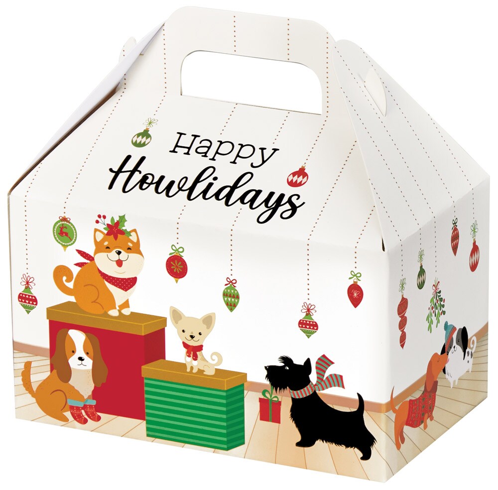 Pack/6: Happy Howlidays Party Favor Gable Box - 6 x 3-3/4 x 3-1/2&#x22;