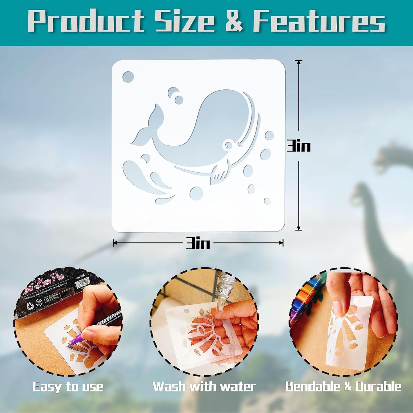 Summer Stencils for Painting, 20PCS 3 Inch Plastic Beach Stencils for Crafts Reusable, Small Stencils for Painting on Wood Canvas Rock, Funny Sea Life Stencils for Home Decor &#x26; DIY Projects