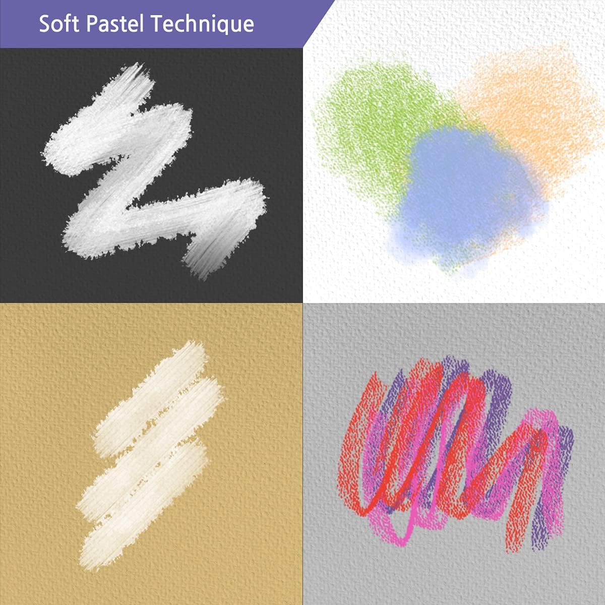 Long Soft Pastels Set - 24 Vibrant Colors, Acid-Free and Non-Toxic, Ideal for Drawing, Blending, and Shading