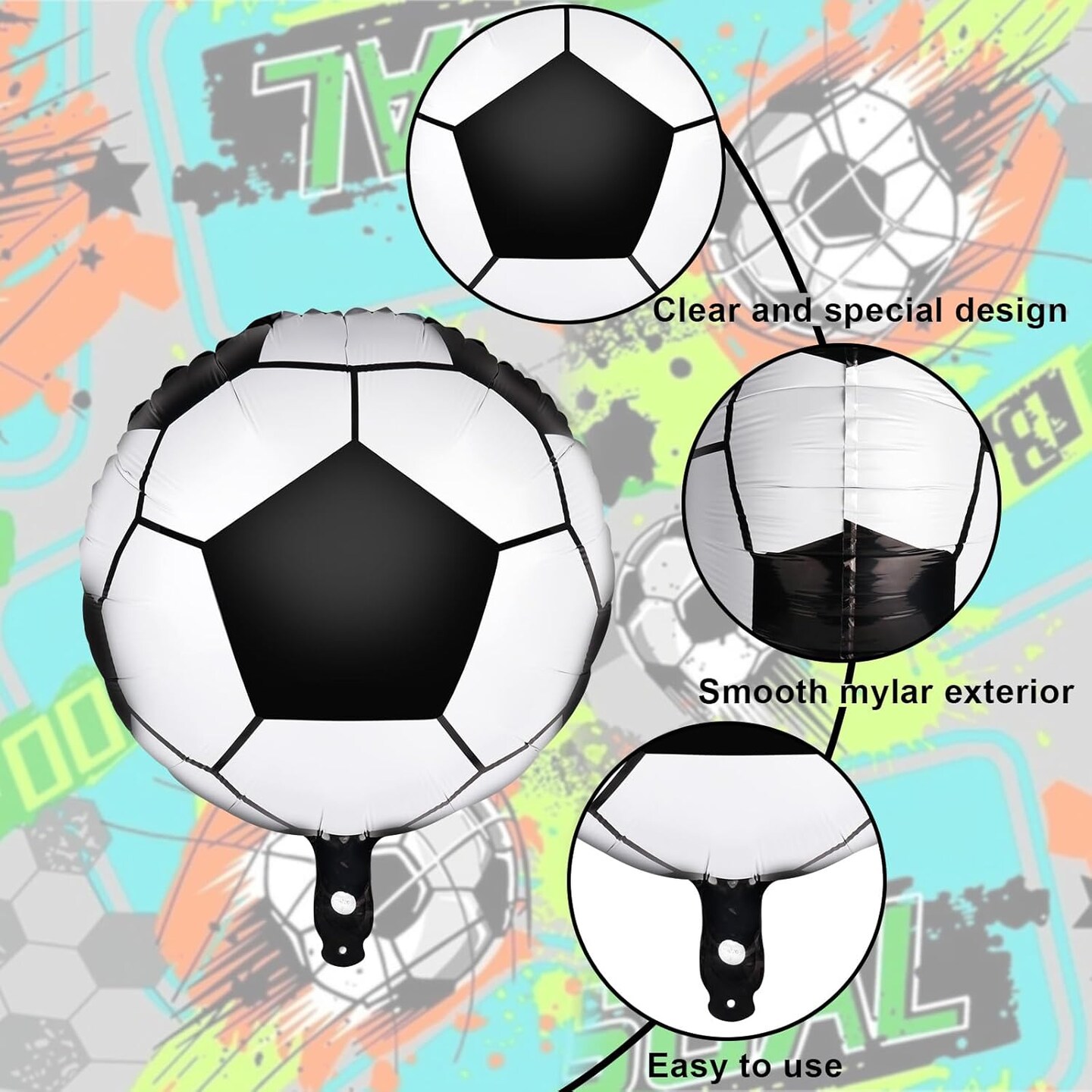 thumbnail image 2 of Burton And Burton Soccer Ball Qualatex Balloons - 25 Pack, 11 Inch, Birthday Party Decorations 2 of 3