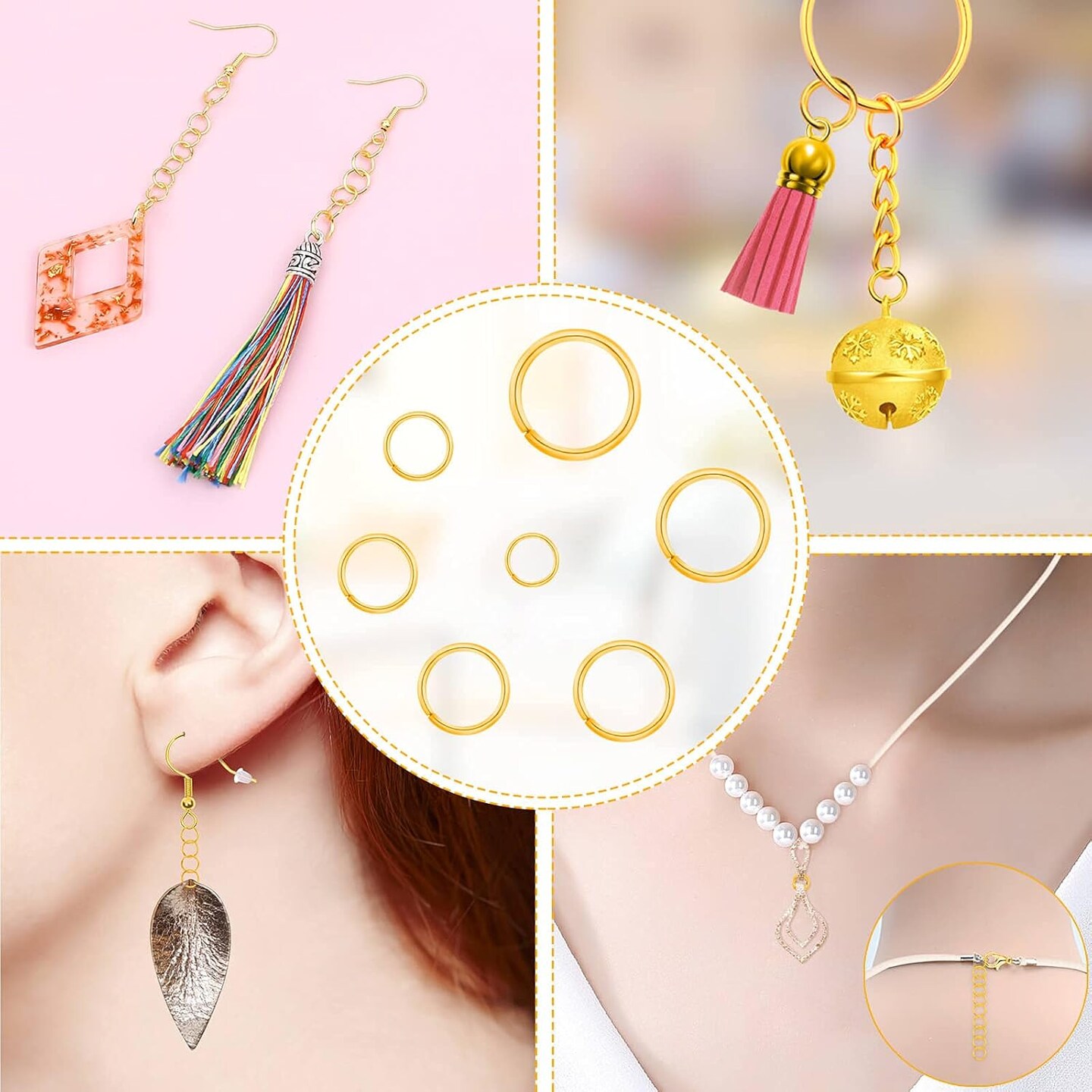 1500-Piece Jewelry Repair Kit with Pliers for Necklaces, Charms & Earrings