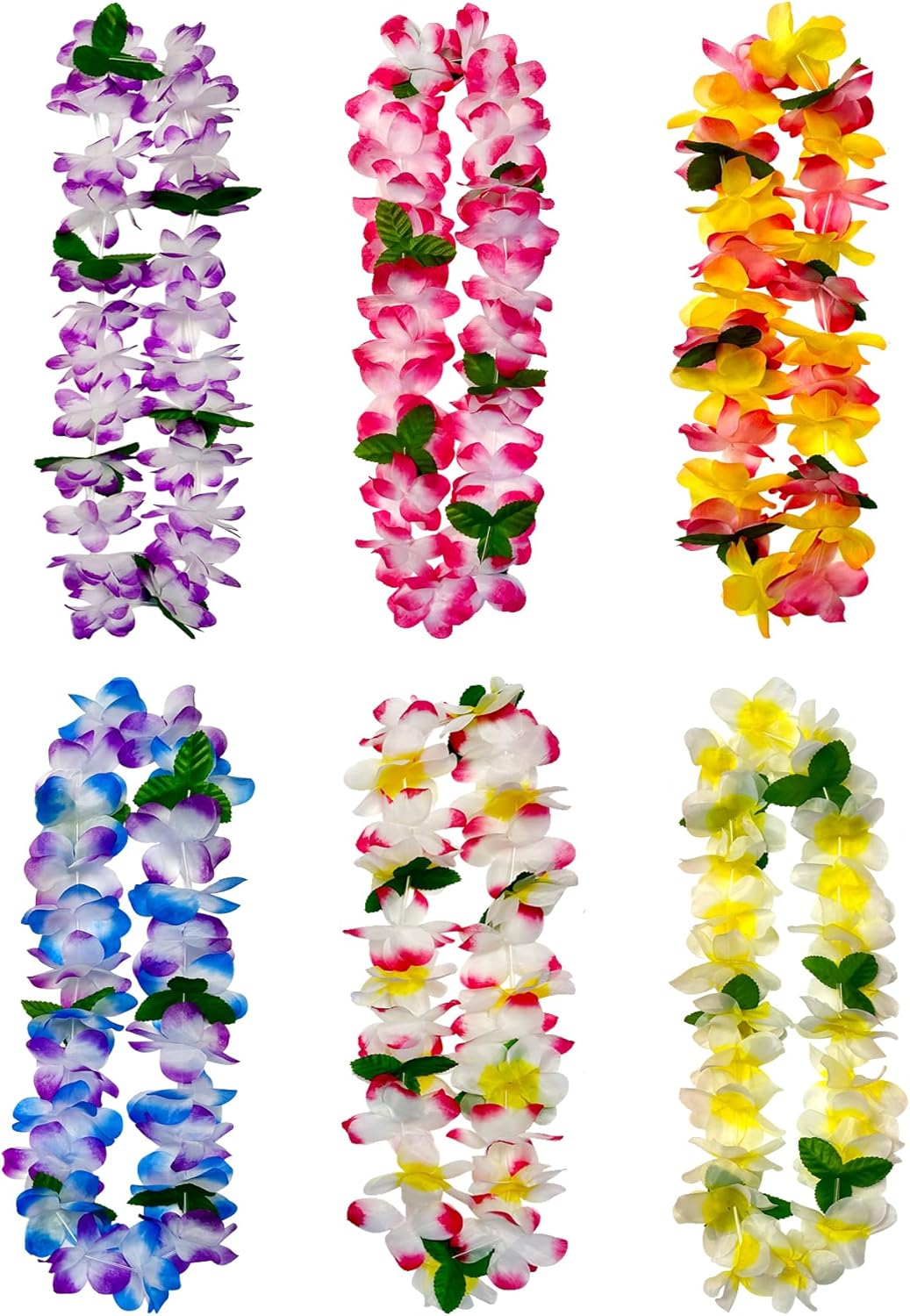 6 Counts Summer Garland Hawaiian Leis Bulk,leis for luau party,hawaiian leis for adults,beach party favors for adults,Summer Beach Vacation,Theme Party Decorations