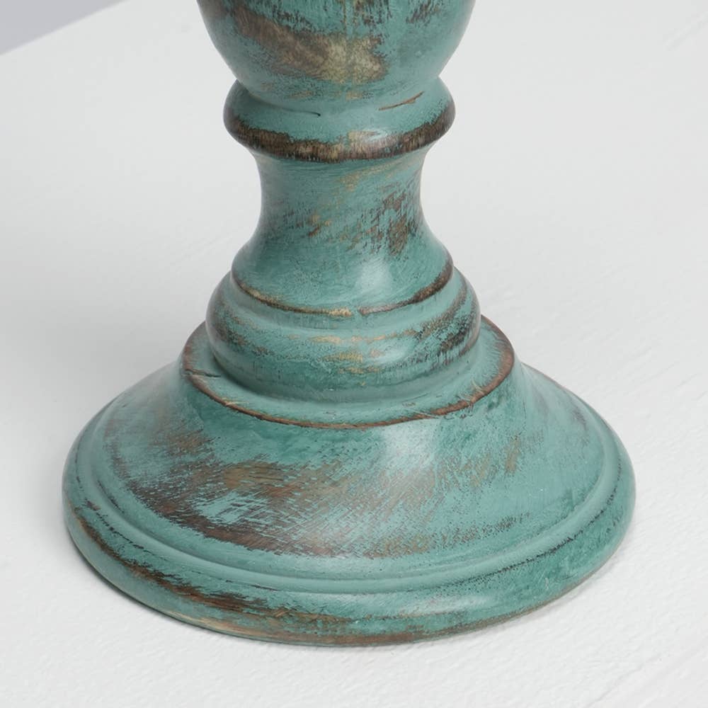 Antique Mango Wood Centerpiece Candle Holder - 4.5&#x22; x 12&#x22;
