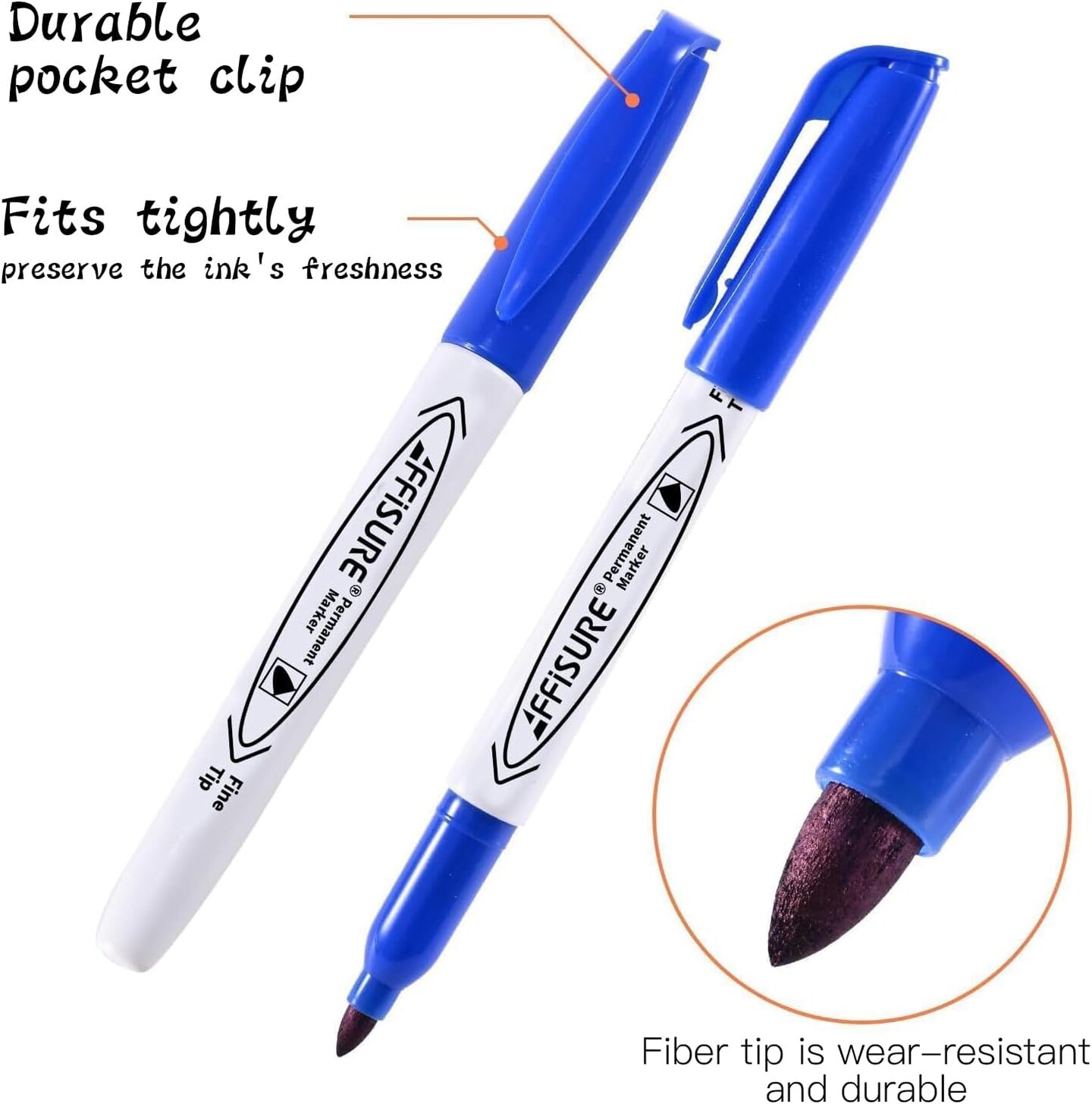 Permanent Markers Assorted Colors Set, 12 Colored Markers 84 Pack, Fine Point, Works on Wood, Plasticand Metal