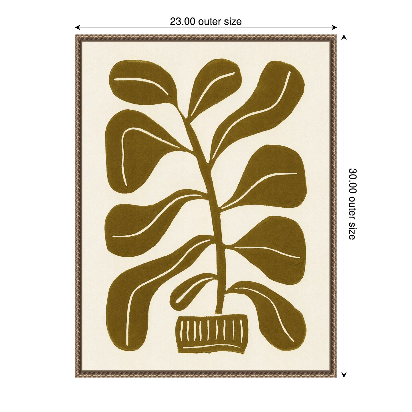 Linocut Houseplant No 2 by Alisa Galitsyna Framed Canvas Wall Art