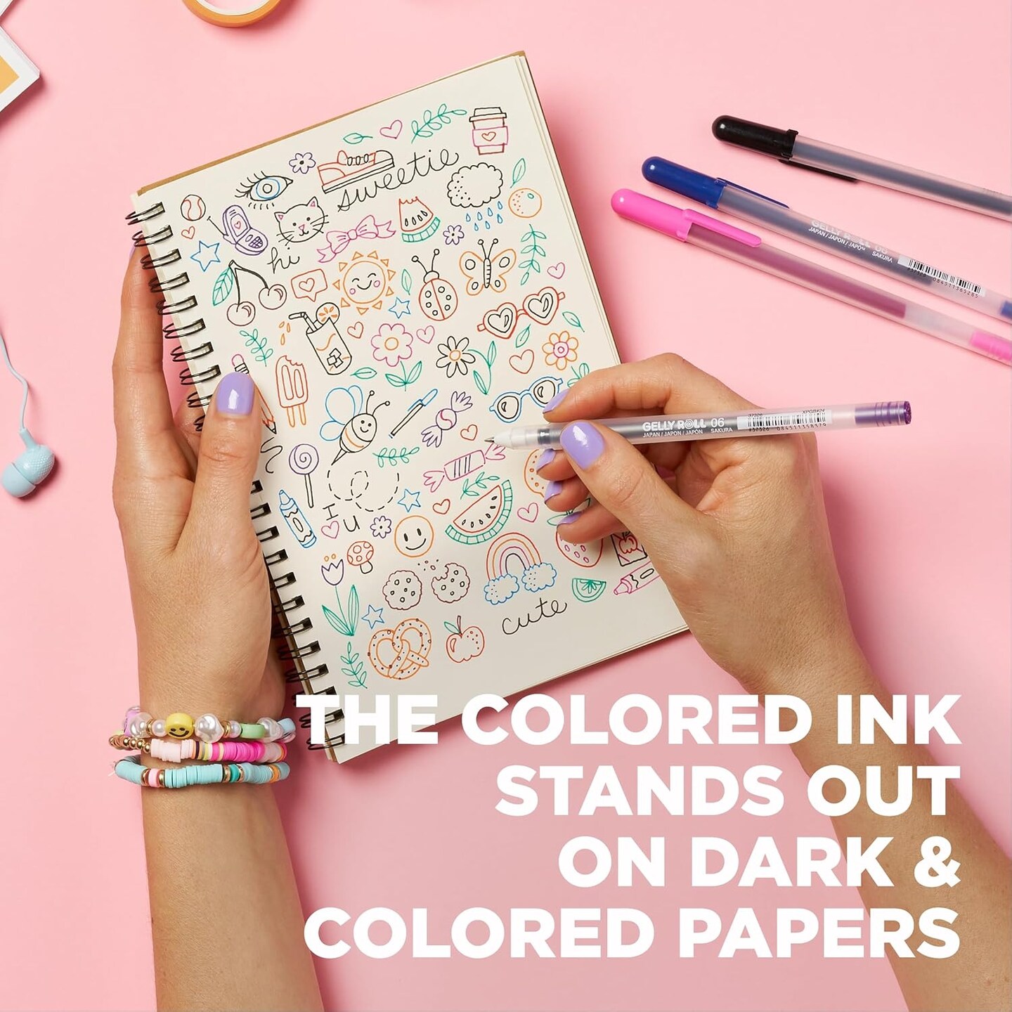 Gel Pens - Gift Set - Ink Pen Set for Journaling, Art, or Drawing - Assorted Point Sizes with Pen Storage Case - Assorted Colored Ink with Special Effects - 74 Pack