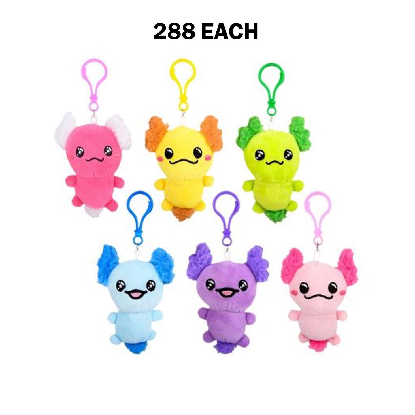 Plush Axolotl Clip On Assorted Colors
