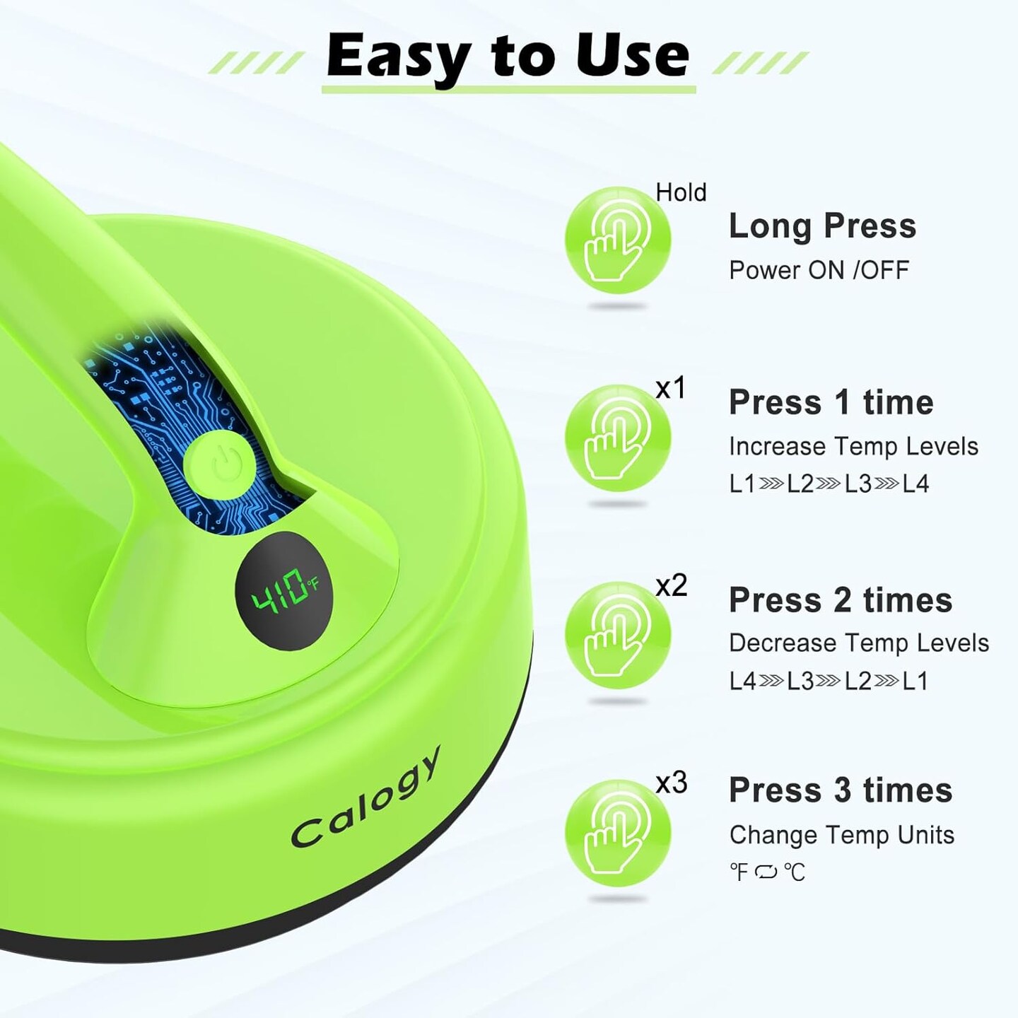 Mini Heat Press, 5&#x22; Diameter Round Heat Press Machine for T-Shirt Portable, 4 Levels Temp Max 410&#x2109;, Small Iron for Crafts, Coaster, Bag, Pillow, Ceramic, Sublimation Ink Vinyl Transfer (Green)