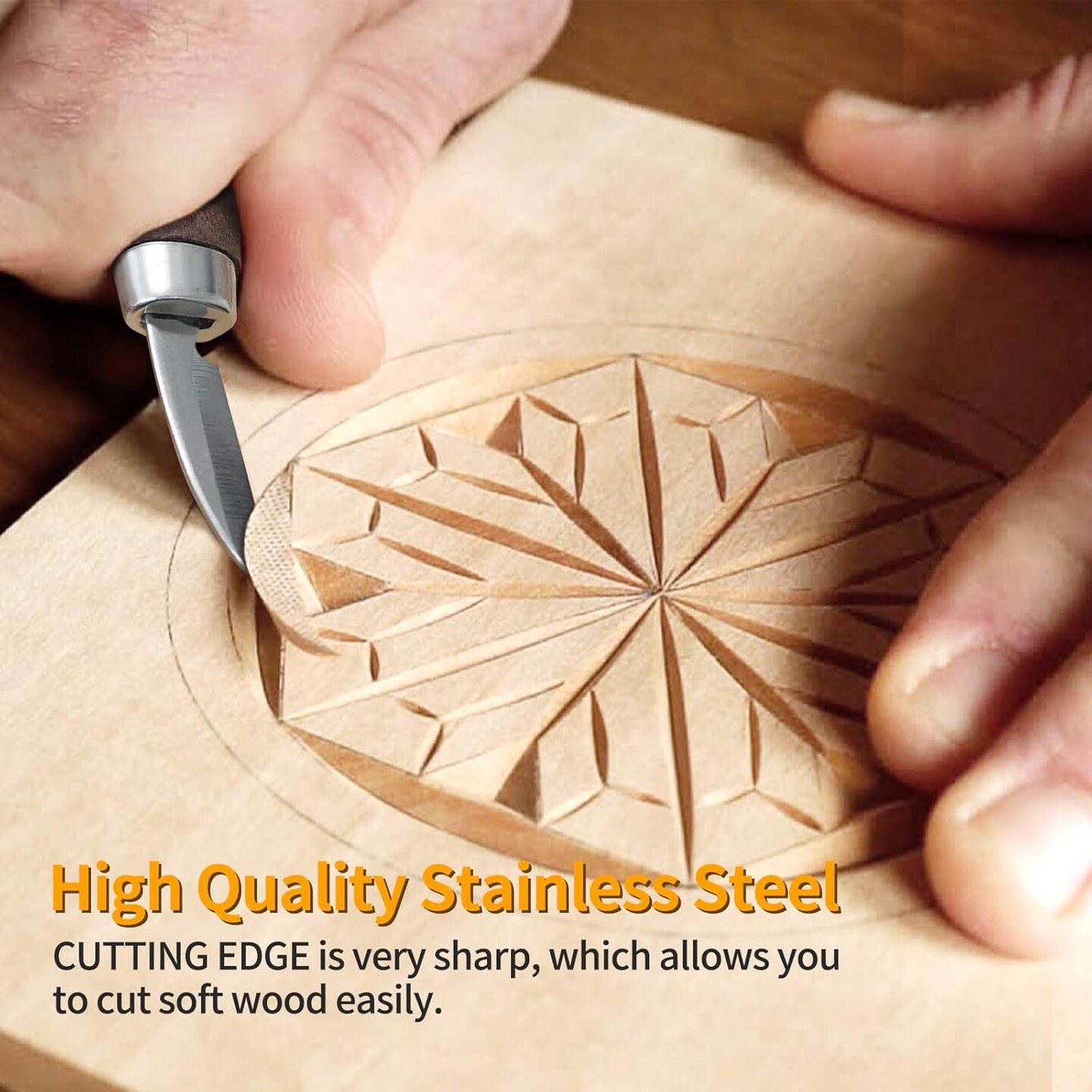 Wood Carving Tools Set - Wood Carving Knife Kit for Beginners, Adults, and Kids, Includes 3 Whittling Knives for DIY Woodworking and Carving Enthusiasts