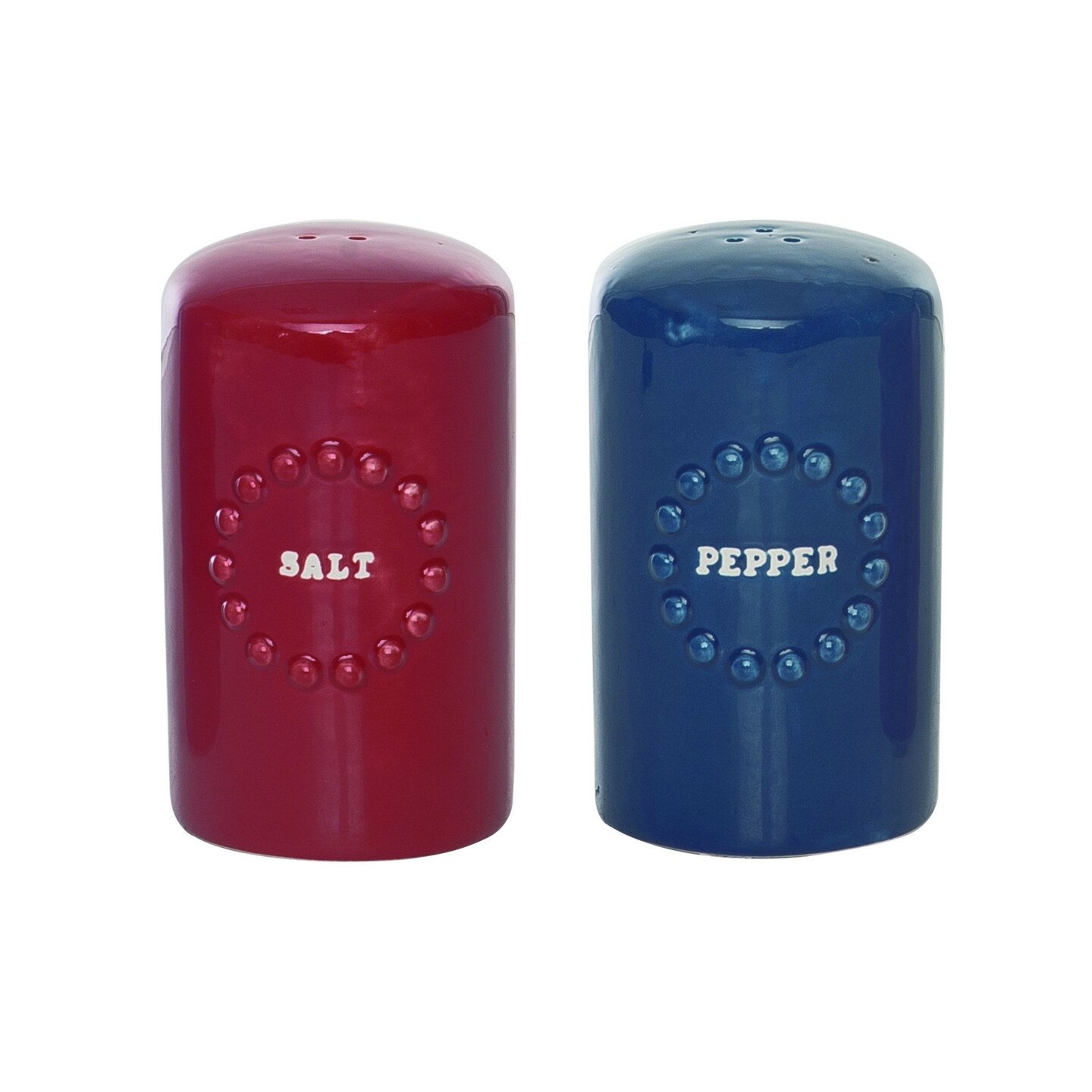 Transpac Dolomite 4.25 in. Multicolor Patriotic Hobnail Salt and Pepper Shaker Set of 2
