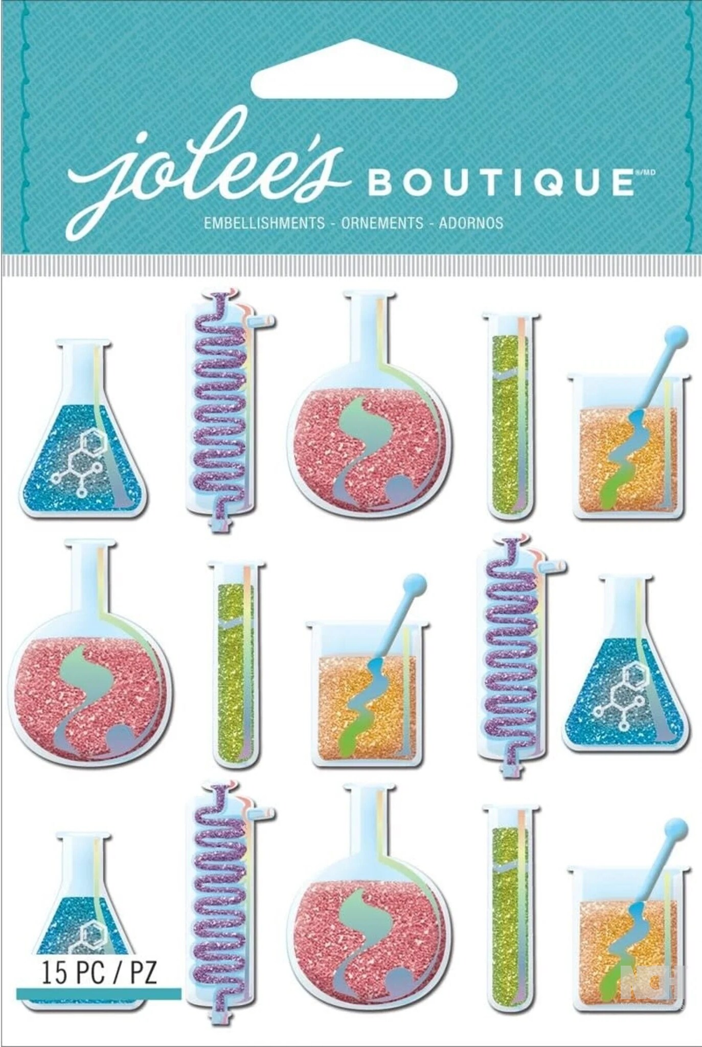 Jolee's Boutique Beakers & Test Tube Repeat Dimensional Stickers