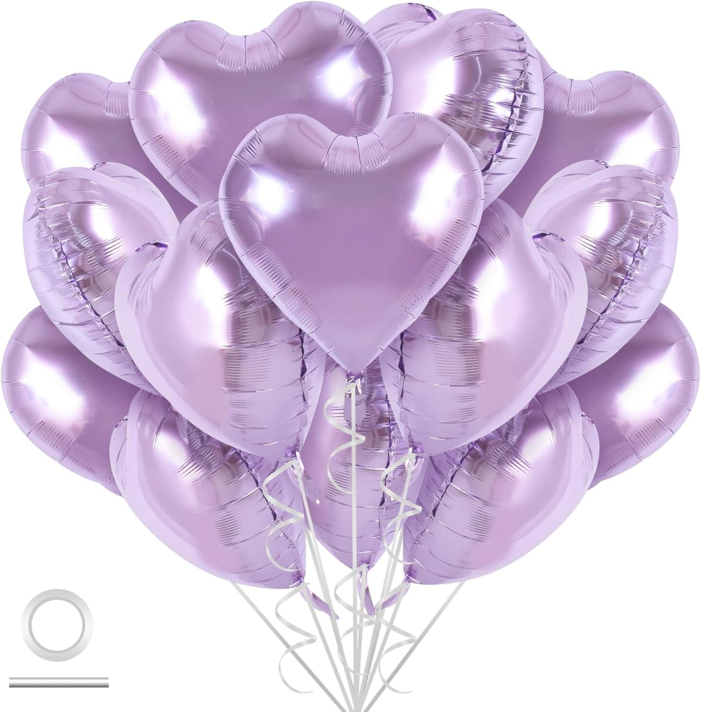 30-Pack 18in Purple Heart Foil Balloons – Party Decor for Birthday, Valentine’s & Wedding
