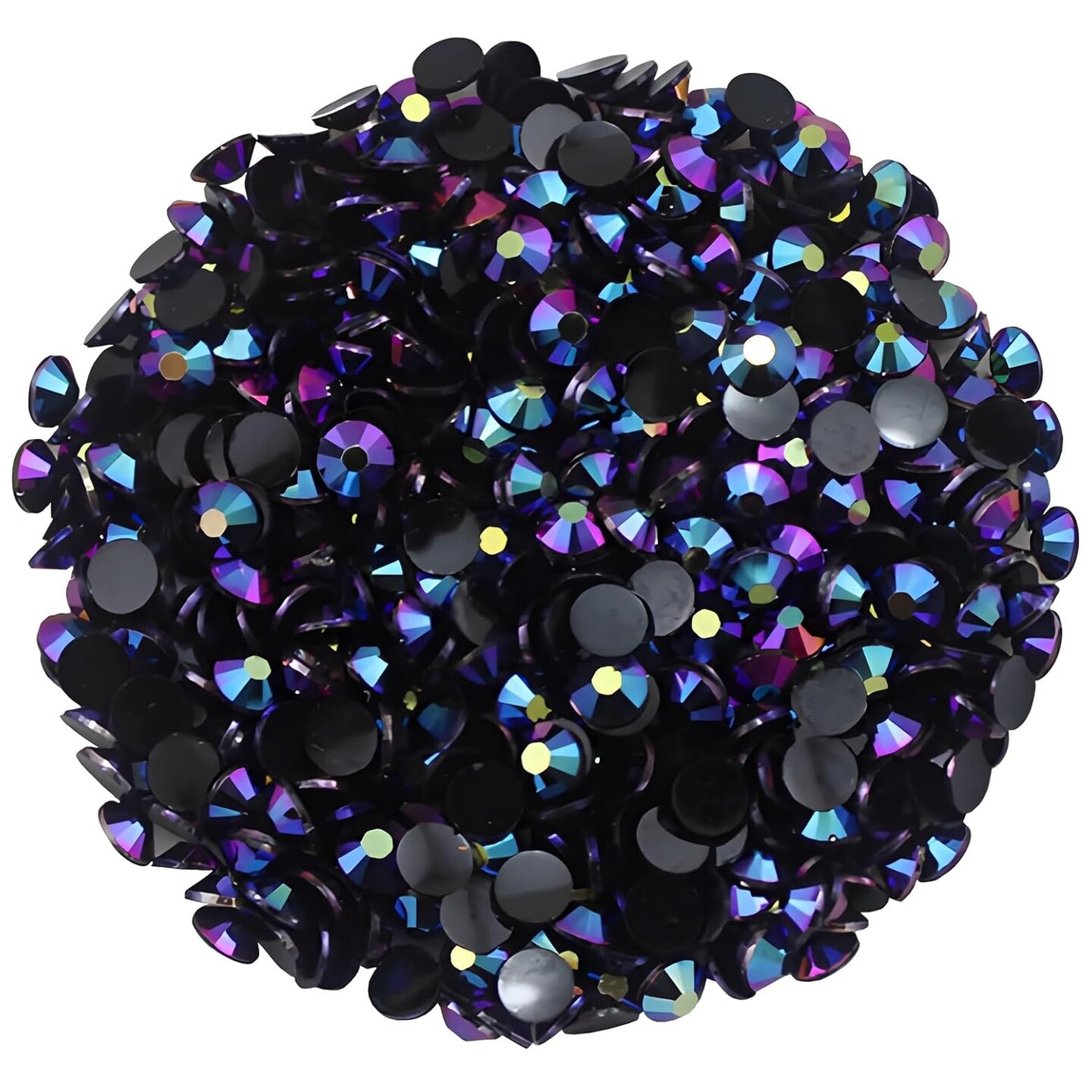 4500 Pcs SS12 3mm AB Flatback Rhinestones for Nails Art Crafts Glitter Round Shine Gems Crystals DIY Clothes Shoes &#xFF08;Black-Bottom Purple Red AB