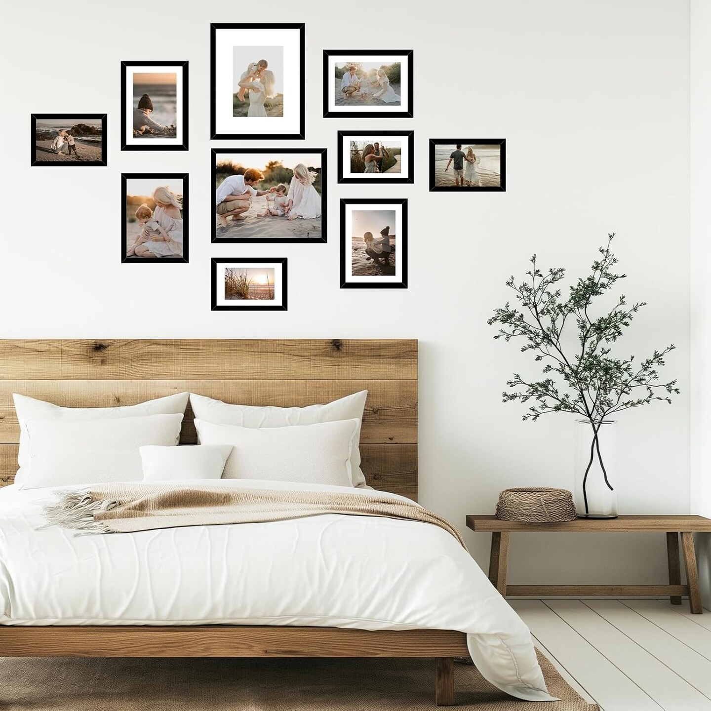 10 Packs Picture Frames Collage Wall Decor for Wall Hanging or Tabletop, 8x10, 5x7, 4x6 Multi Sizes Photo Frames, Collage Picture Frames for Family Wall Decor, Gallery Wall Frame Set, Black