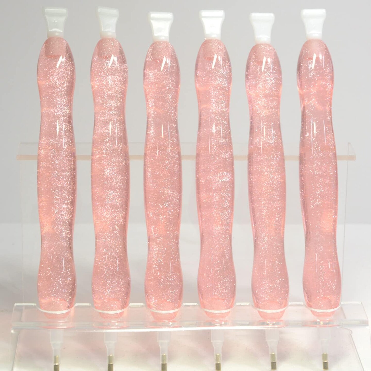 Handmade 5D Diamond Painting Art Drill Pen Kit Tool with 14pc Thin Tips and 10 Waxes Glitter Pink