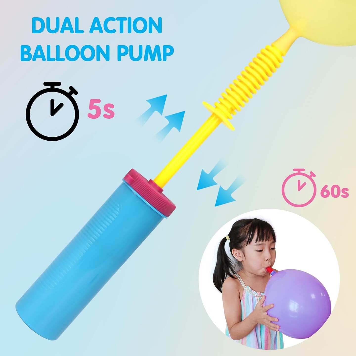 Balloon Pump, 3-Pack Can inflate Balloons in Both Directions Balloon Pump Hand, Fits160 260 Magic Foil Round Balloons