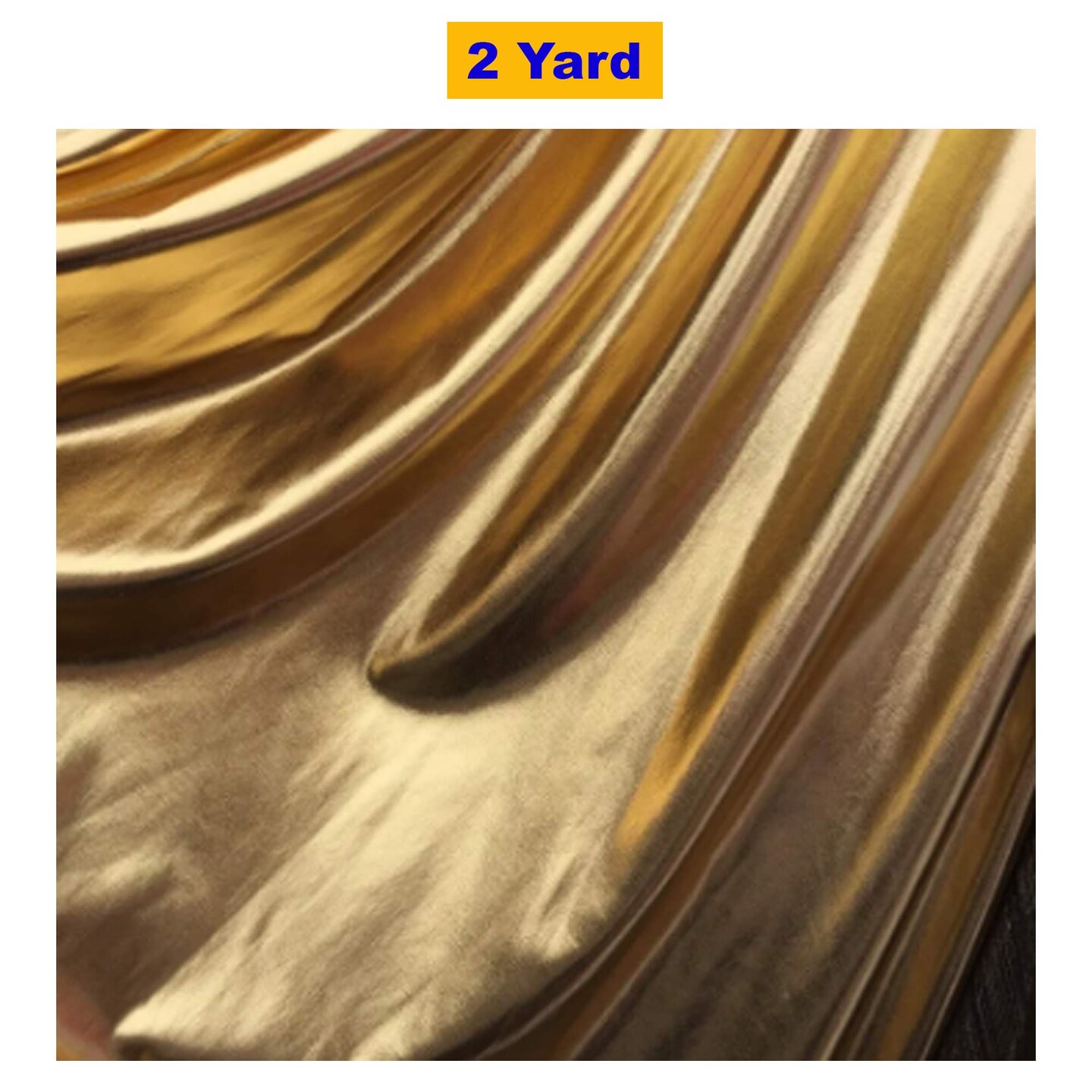 4 Way Stretch Gold Metallic Pleather Spandex Fabric