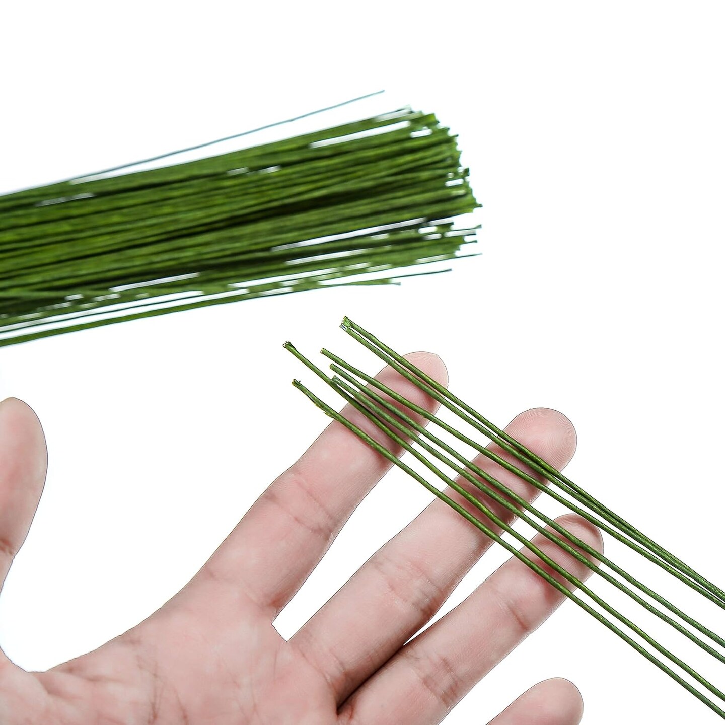 18 Gauge Dark Green Floral Paper Wrapped Wire 16 inch, 100/Package