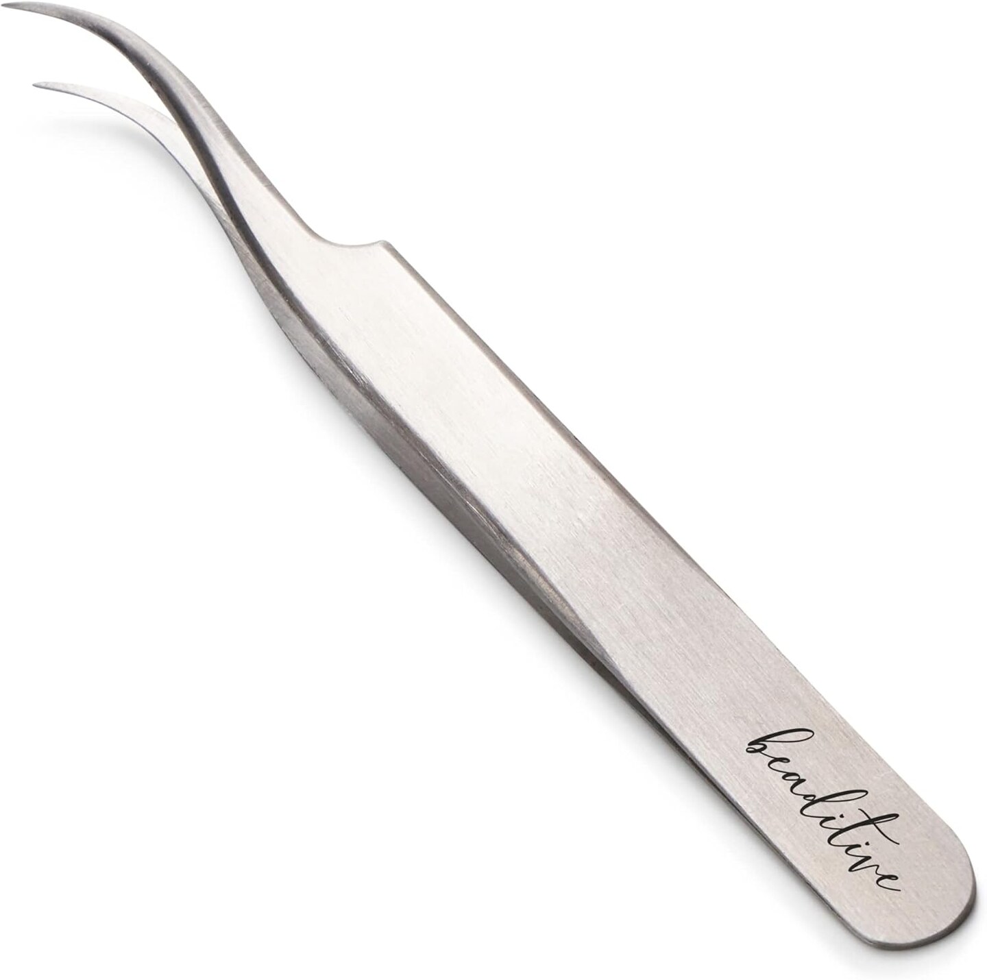 High Precision Curved Tip Tweezers - 4.5&#x22; Craft Tweezers for Sewing, Beading &#x26; DIY Crafts - Non-Serrated Jewelry Tweezer Set with Fine Curved Tips - Stainless Steel Hobby Tweezers