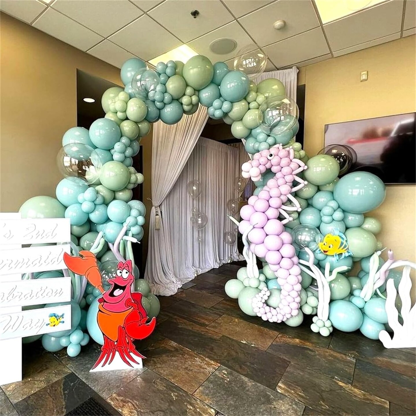 Dusty Sage Green Blue Gold Balloon Garland Kit, 107 PCS Pastel Olive Green Slate Blue Beige Metallic Gold Balloon Arch Kit for Women Men Boho Birthday Wedding Baby Bridal Shower Party Decorations