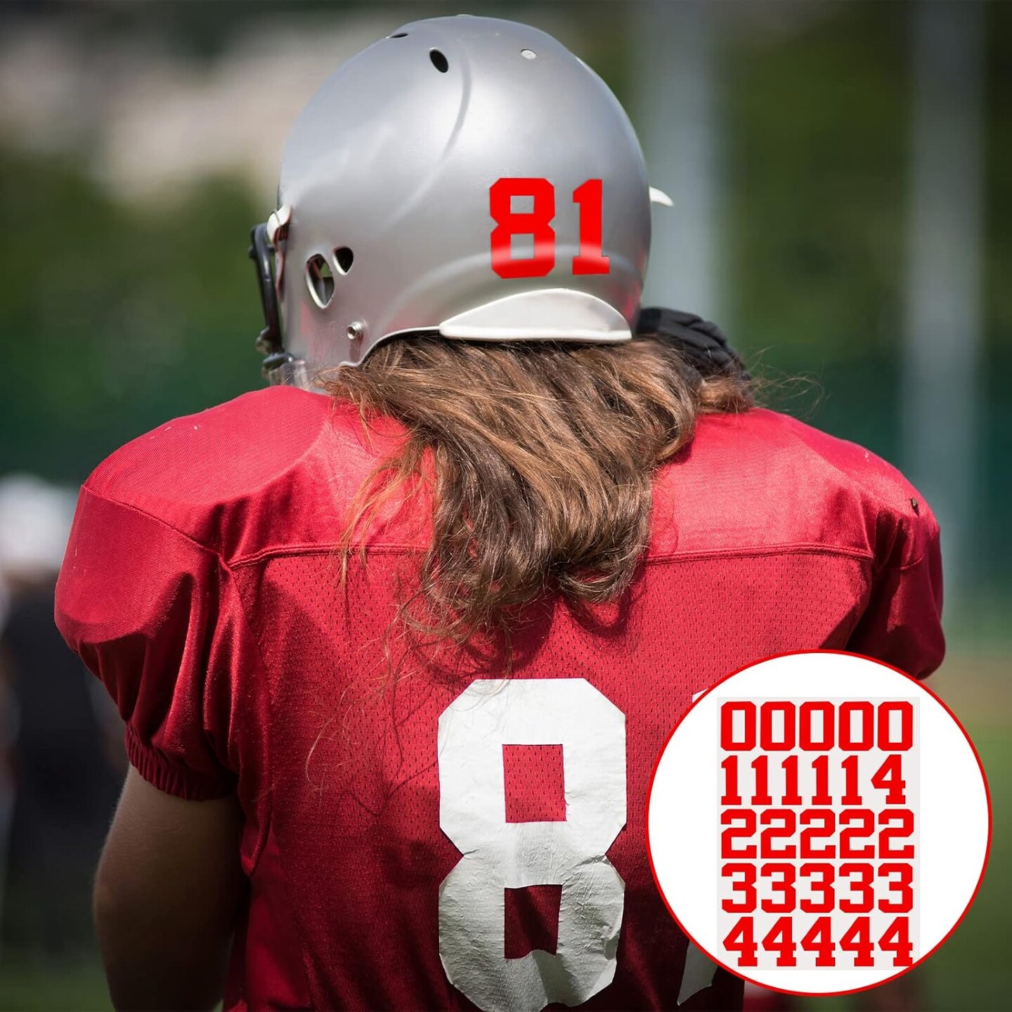 102 Pcs Sports Helmet Numbers Sticker 1.25 Inch Vinyl Decals Self-Adhesive Hockey, Baseball, Football, Lacrosse, Batting Helmet Numbers