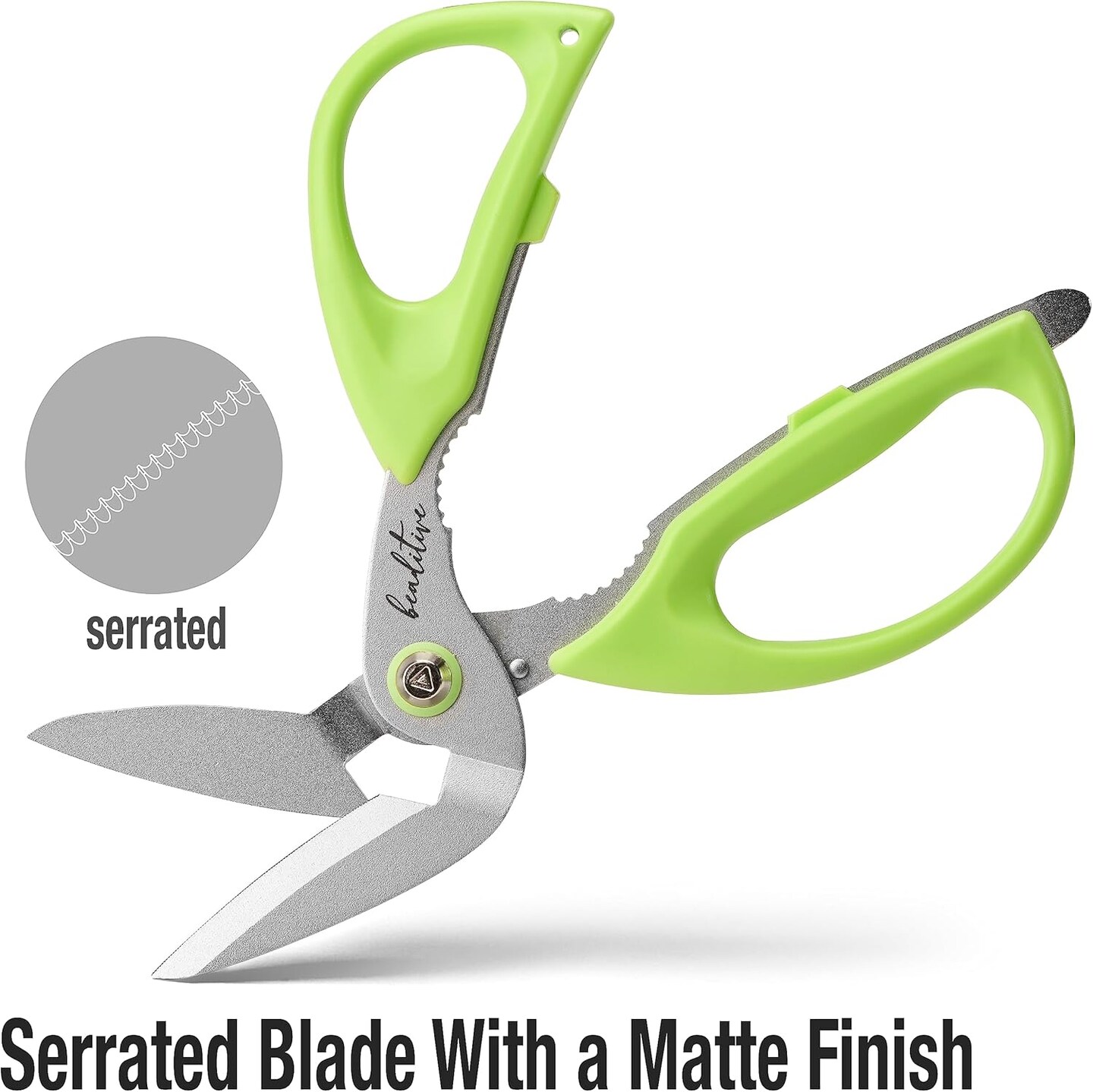 Heavy Duty Multipurpose Angled Craft Scissors 7" - Japanese Stainless Steel, Serrated Blade - Craft Shears for Cardboard, Plastic, Leather, Fabrics, and Packaging