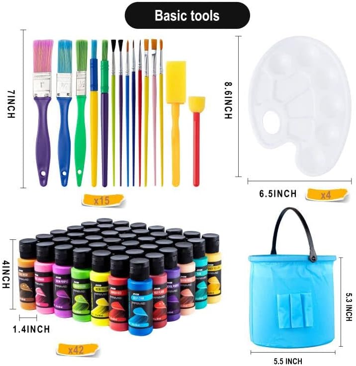 42PCS Washable Tempera Paint Set for Kids