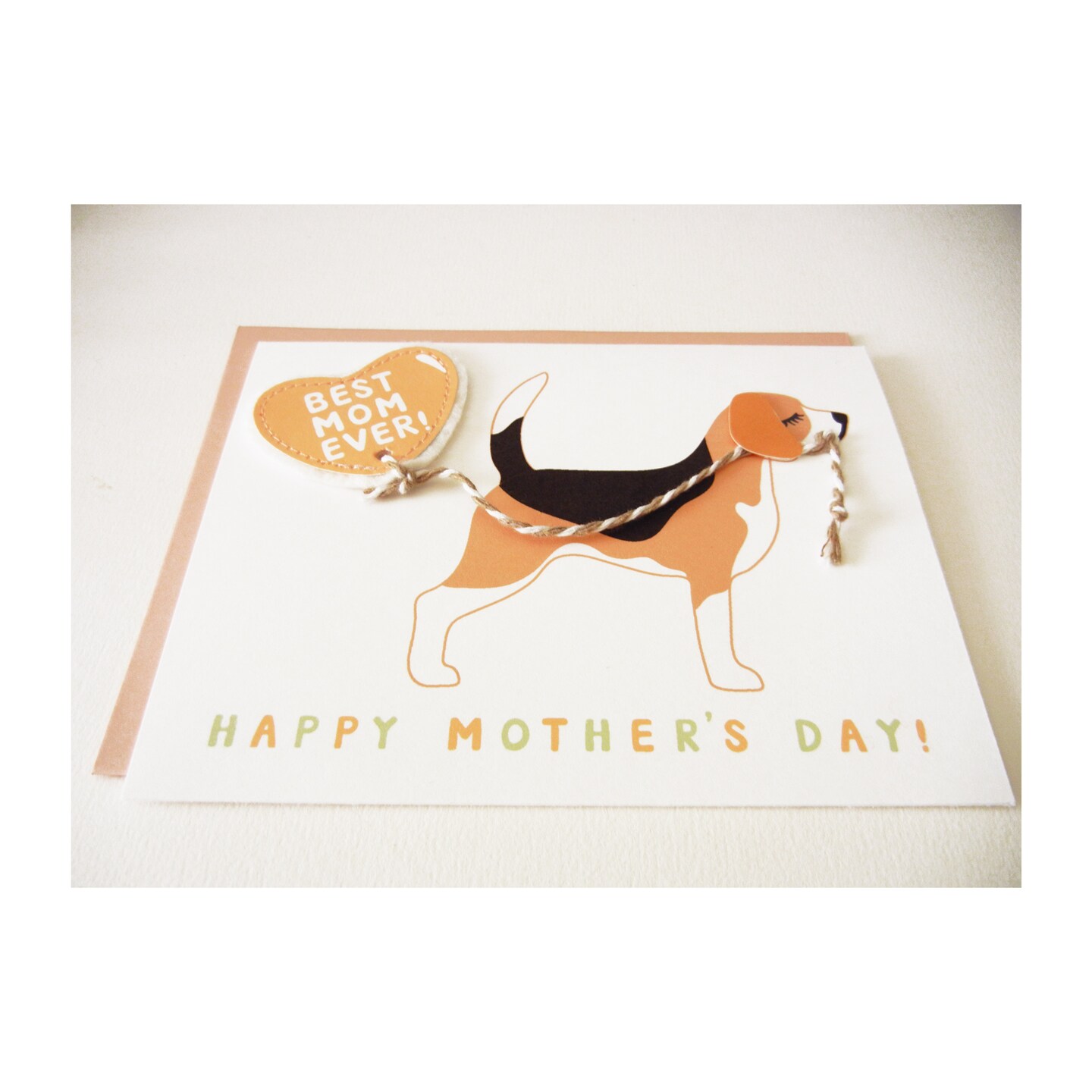 Beagle Basset Hound Dog Mother's Day Card Original