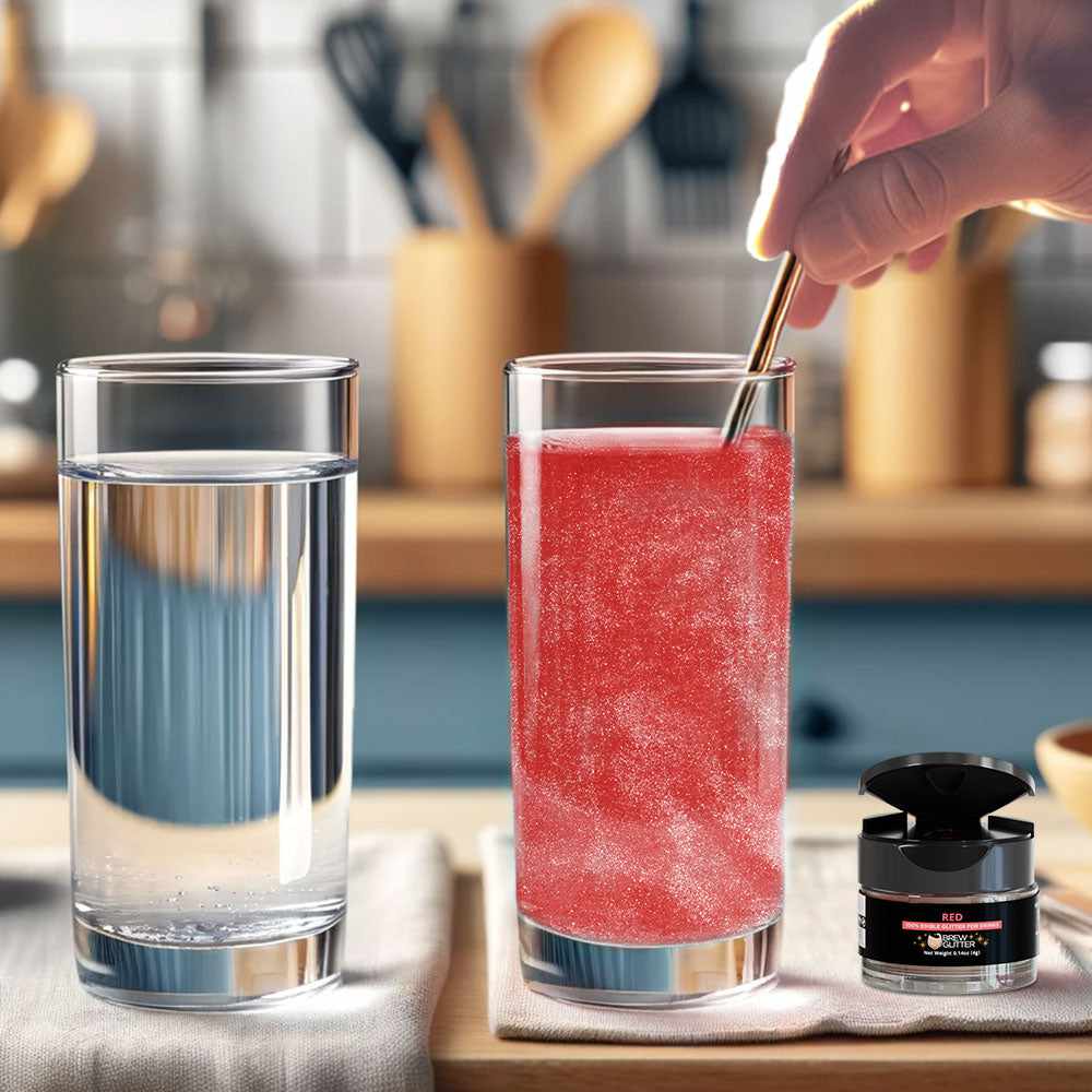 Bakell - Classic Red Tinker Dust Edible Glitter (25g, 1x Spray Pump) for Food, Desserts, and Beverages!
