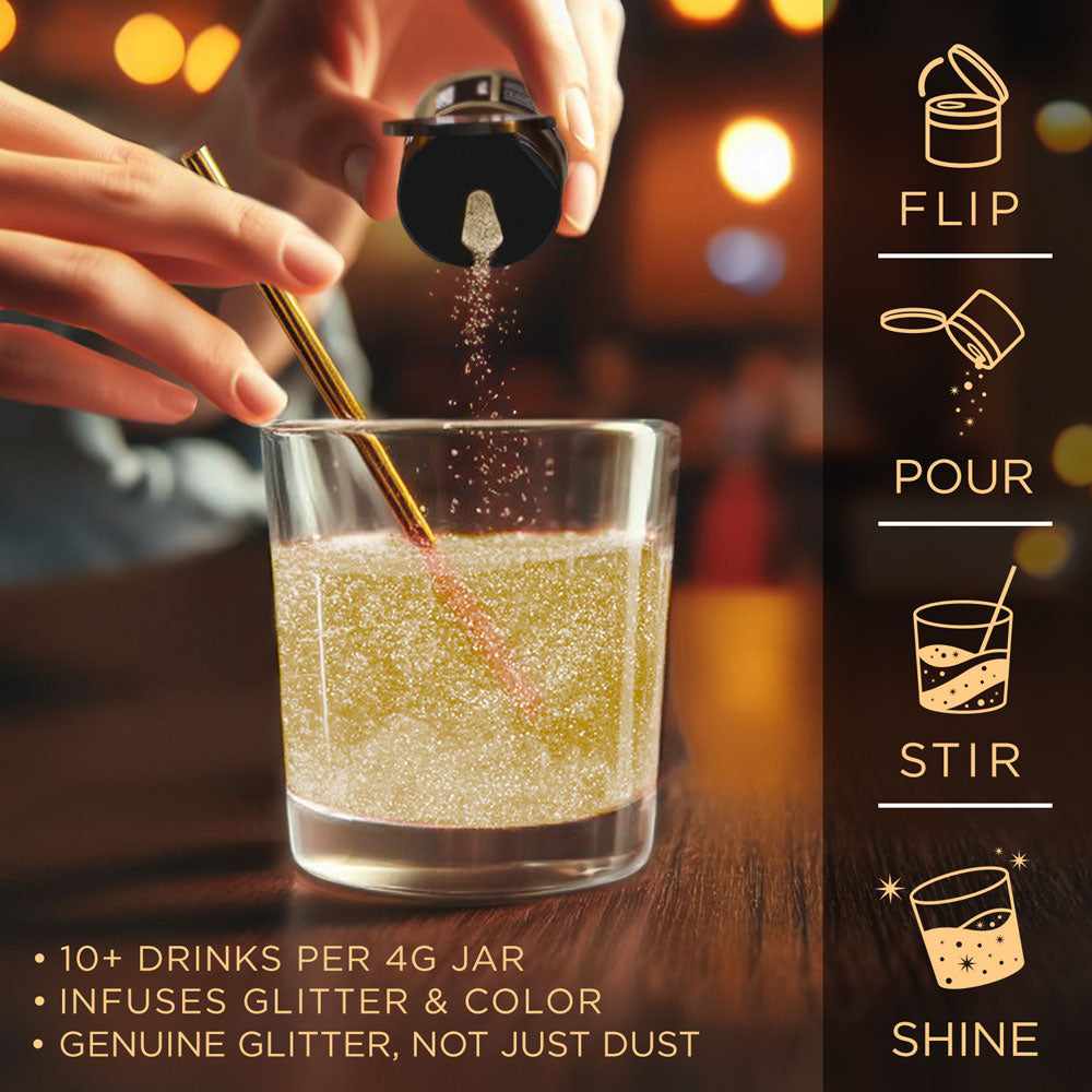 Brew Glitter - Gold Edible Drink Glitter (4g, Mini Spray Pump) for Beer, Cocktails and Beverages