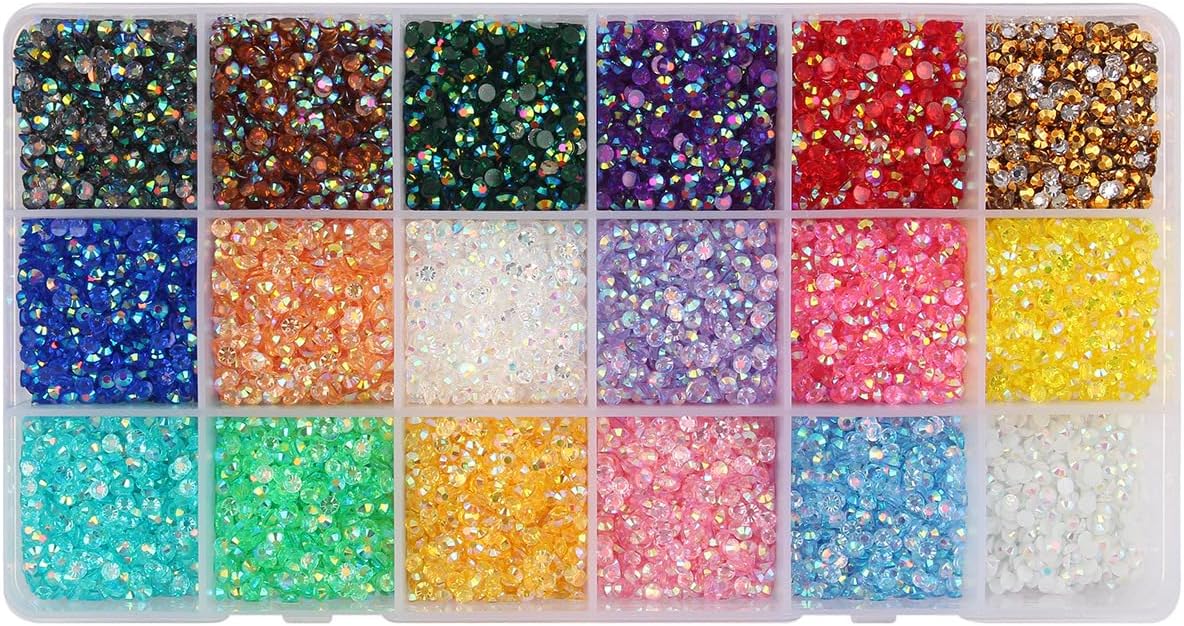 18 Colors 3mm Flat Back Jelly Rhinestones Colorful Resin Crystal AB Rhinestones for Crafts Nails Clothes Face Shoes Tumblers Decoration